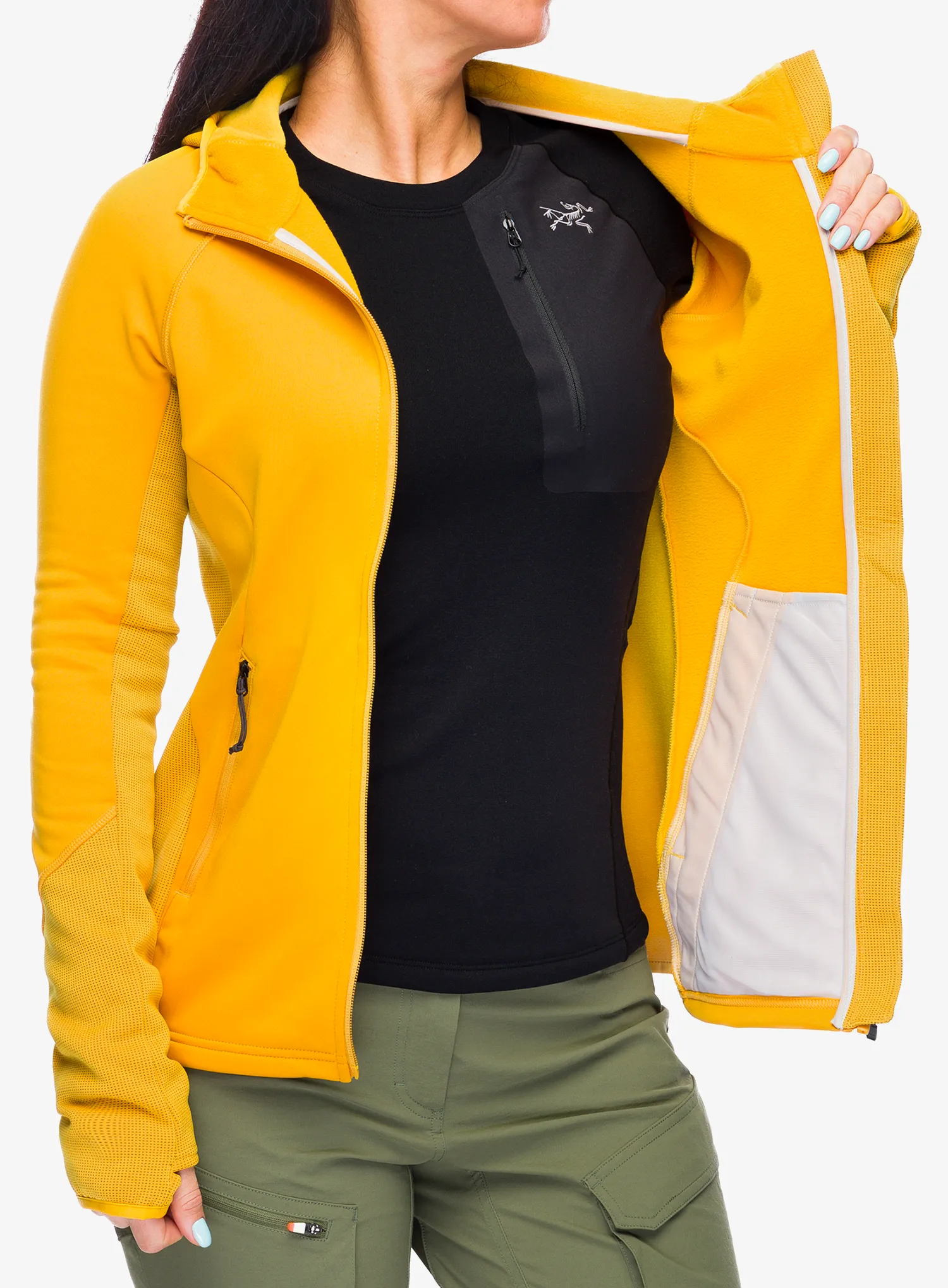 Ženska jopica Schoffel Fleece Hoody Lodron - honey gold
