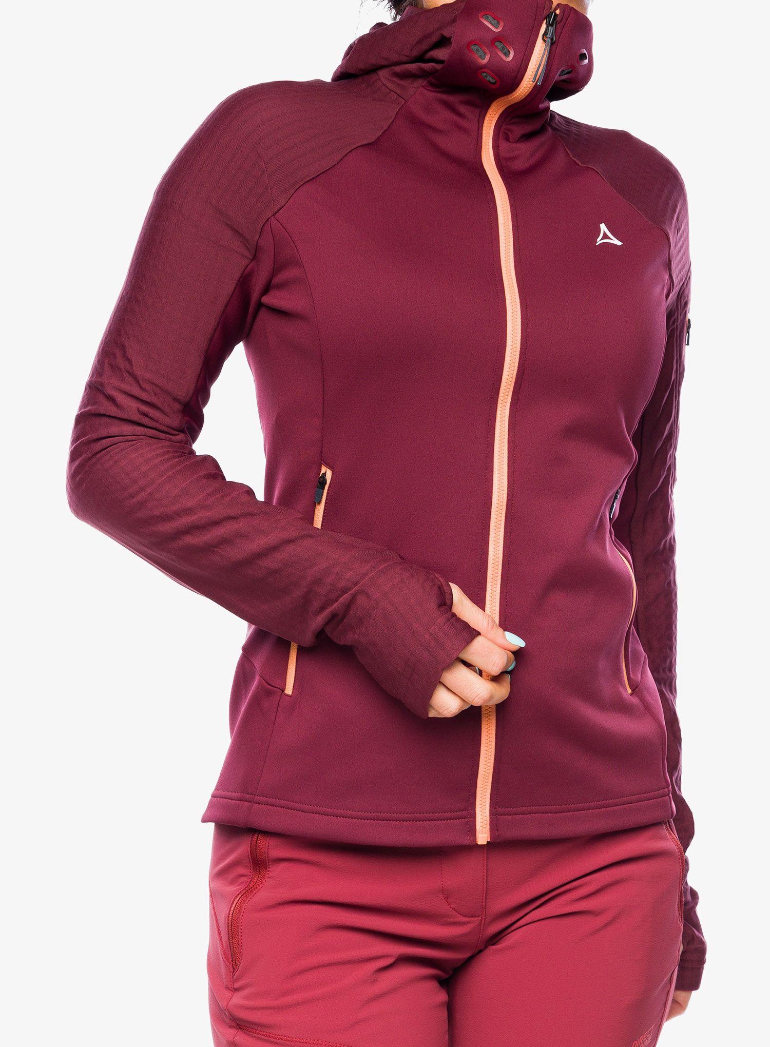 Ženska jopica Schoffel Fleece Hoody Rotbach - dark burgundy