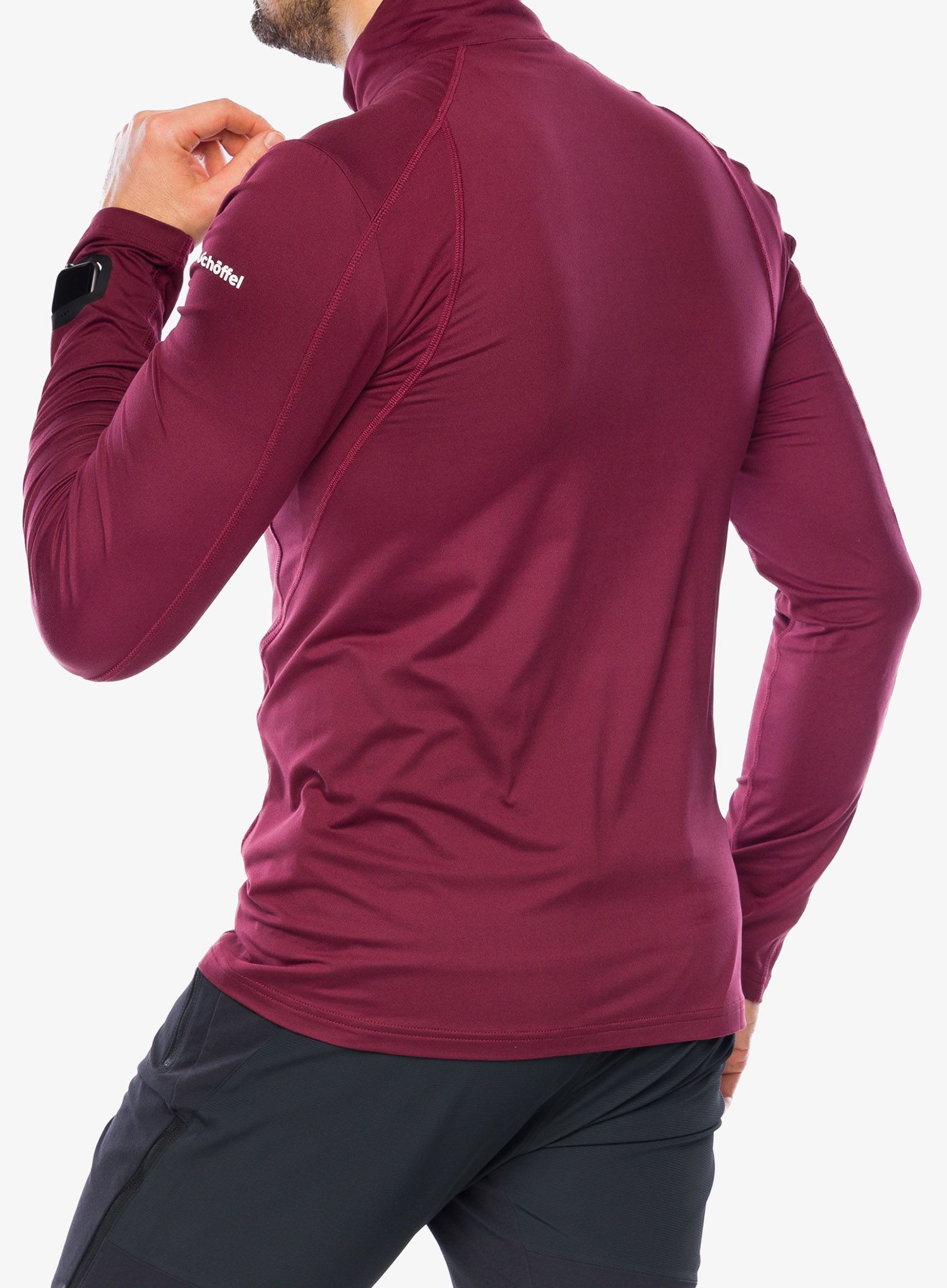 Jopica z zadrgo Schoffel Longsleeve Berwang - dark burgundy