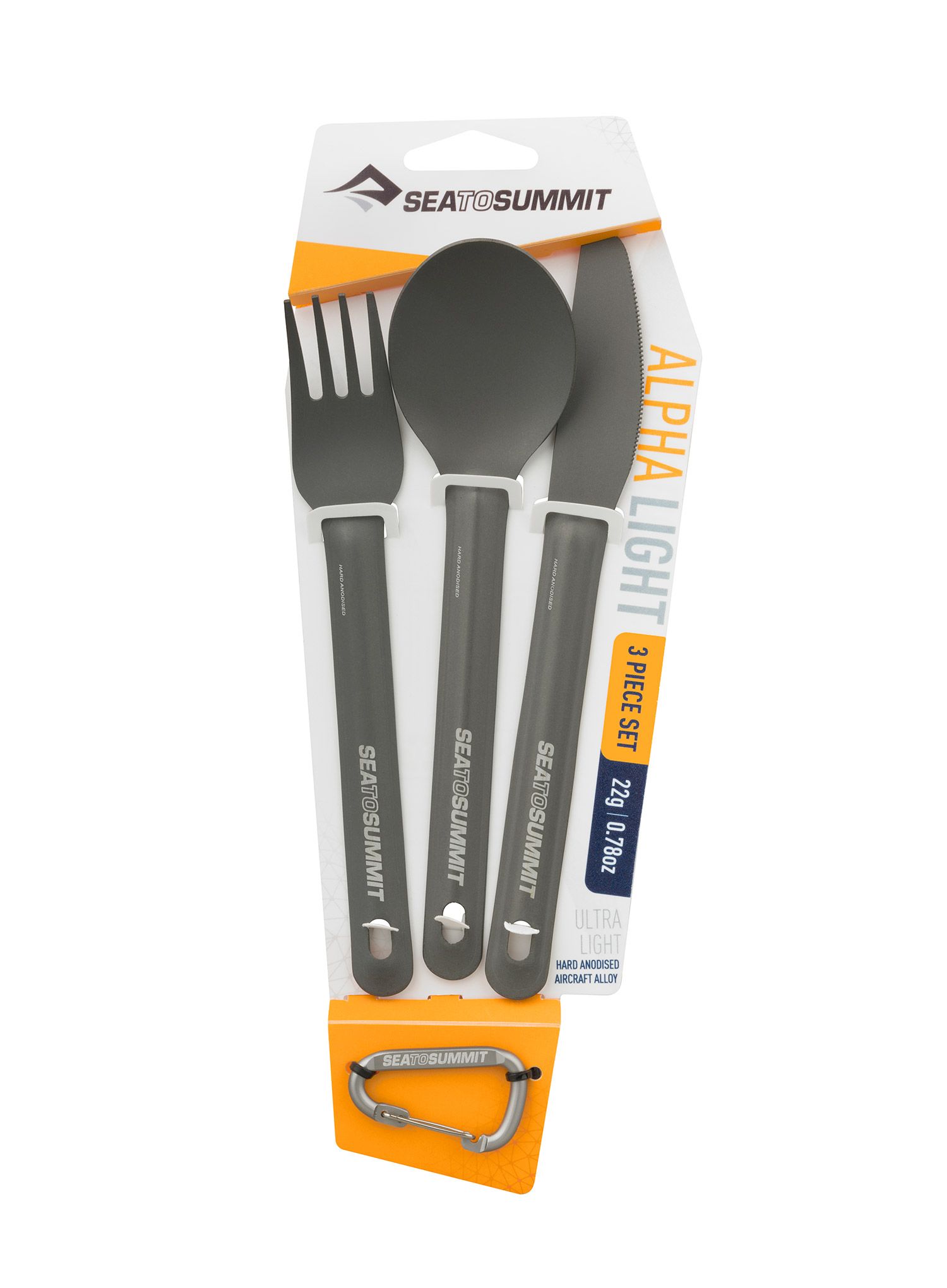 Komplet Sea To Summit AlphaLight Cutlery Set 3pc (Knife, Fork and Spoon) - grey