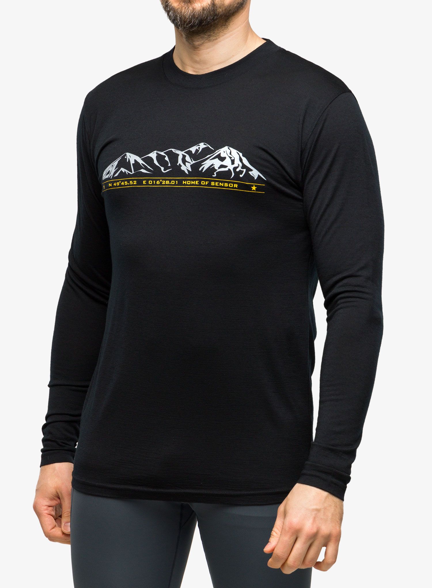 Jopica Sensor Merino Active PT Tee L/S - black mountains