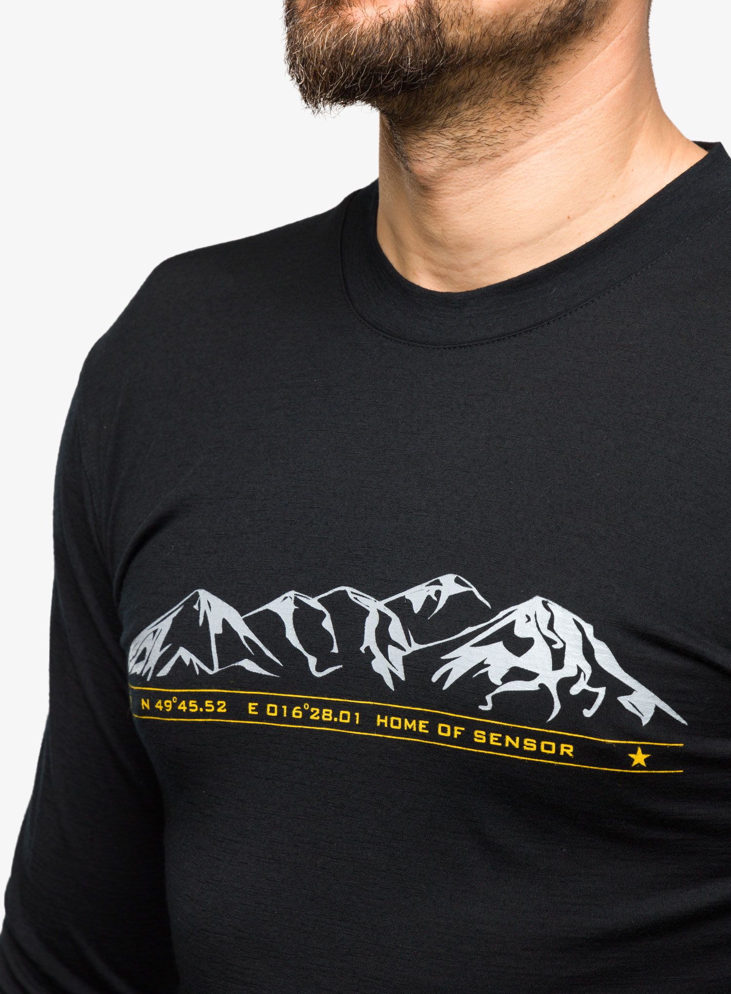 Jopica Sensor Merino Active PT Tee L/S - black mountains