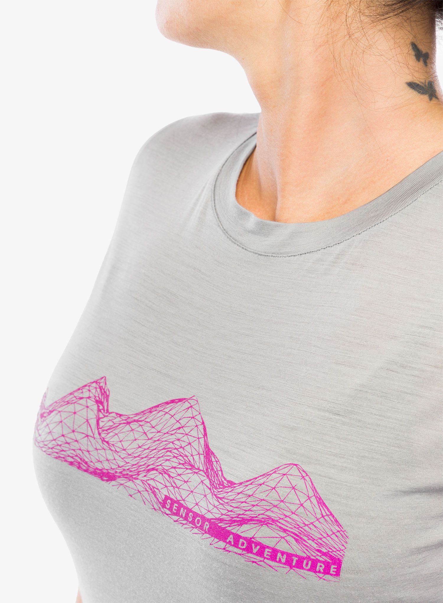 Ženska majica Sensor Merino Active PT Tee S/S - grey mountains