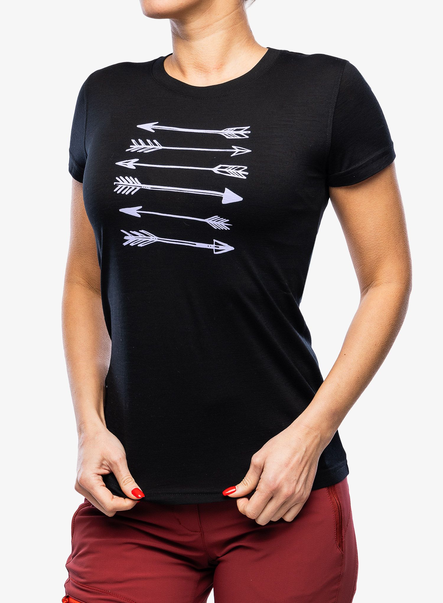 Ženska merino majica Sensor Merino Active PT Tee S/S - black arrows