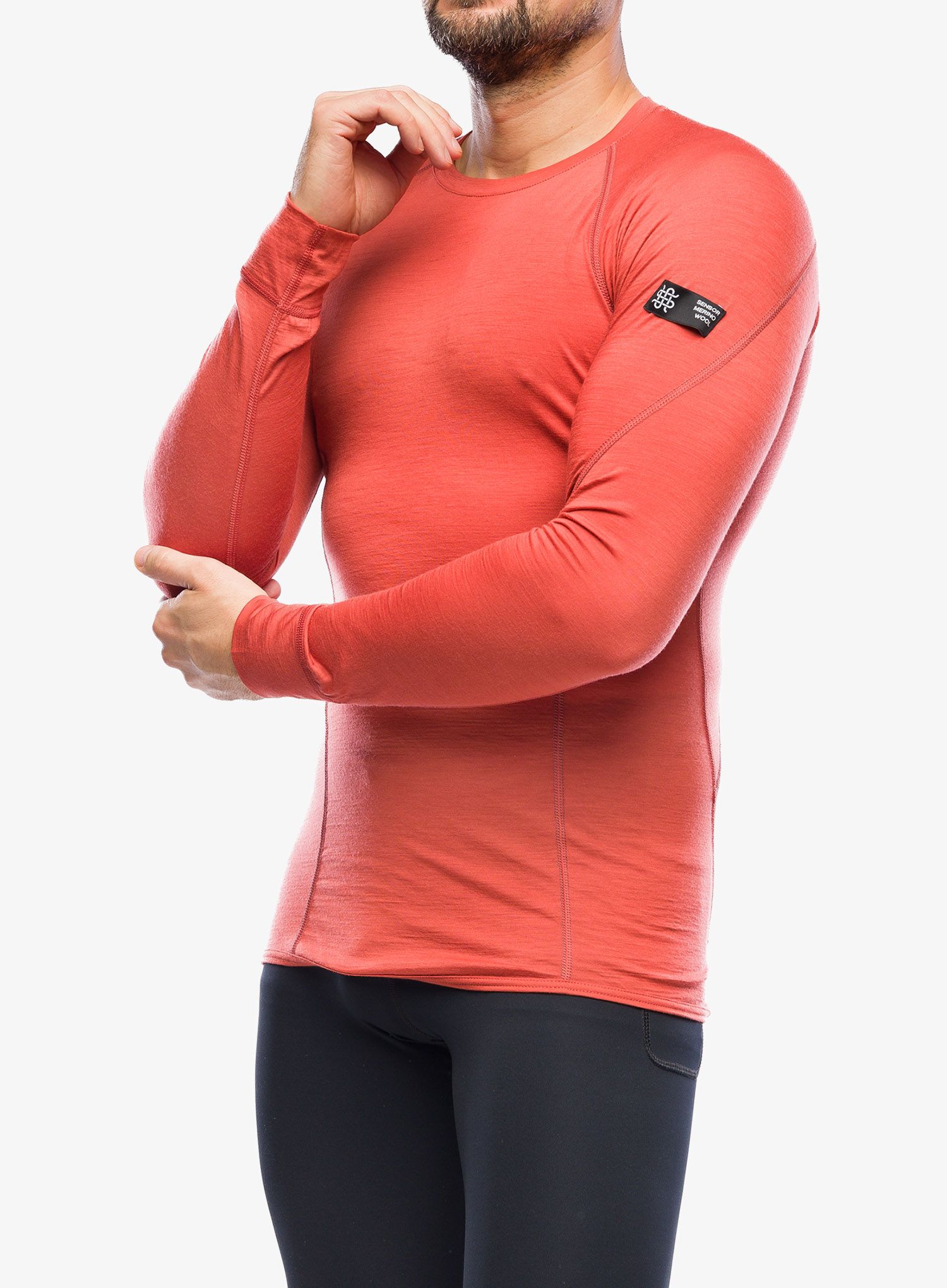 Termo flis jopa Sensor Merino Active Tee LS - terracotta