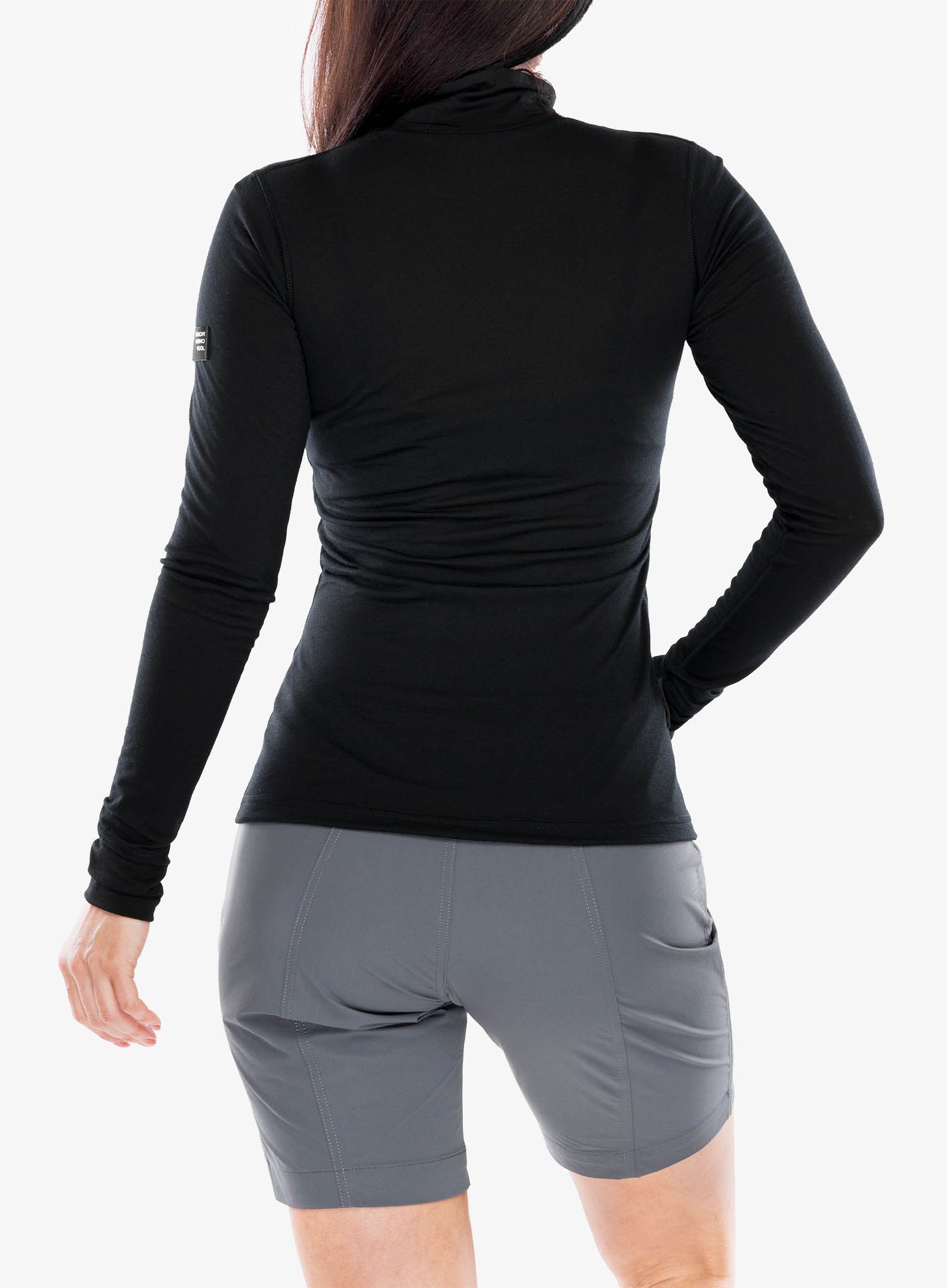 Ženska termo flis jopa Sensor Merino Active Tee L/S Zip - black