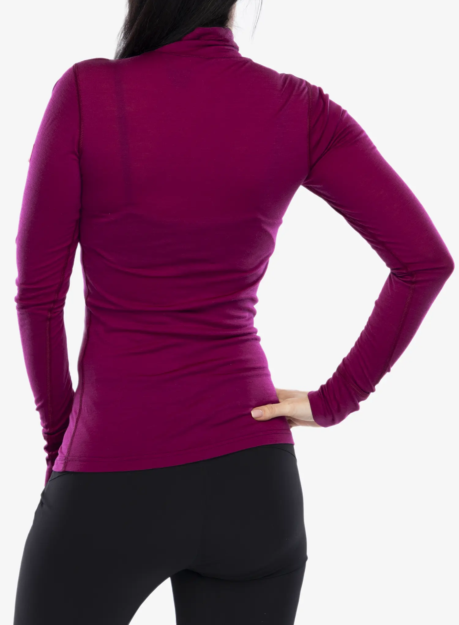 Ženska termo flis jopa Sensor Merino Active Tee L/S Zip - lilla