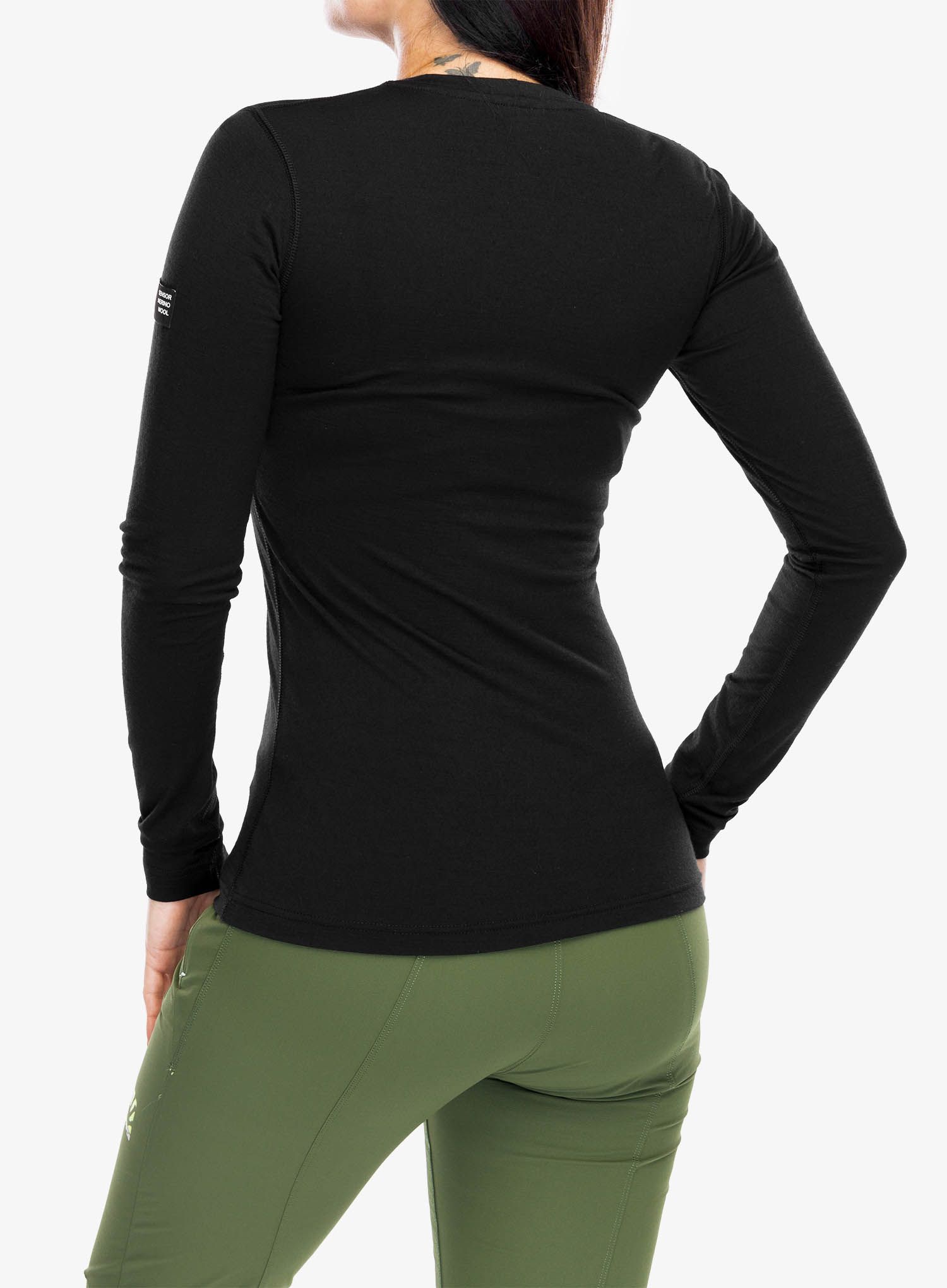 Ženska termo flis jopa Sensor Merino Active Tee L/S - black