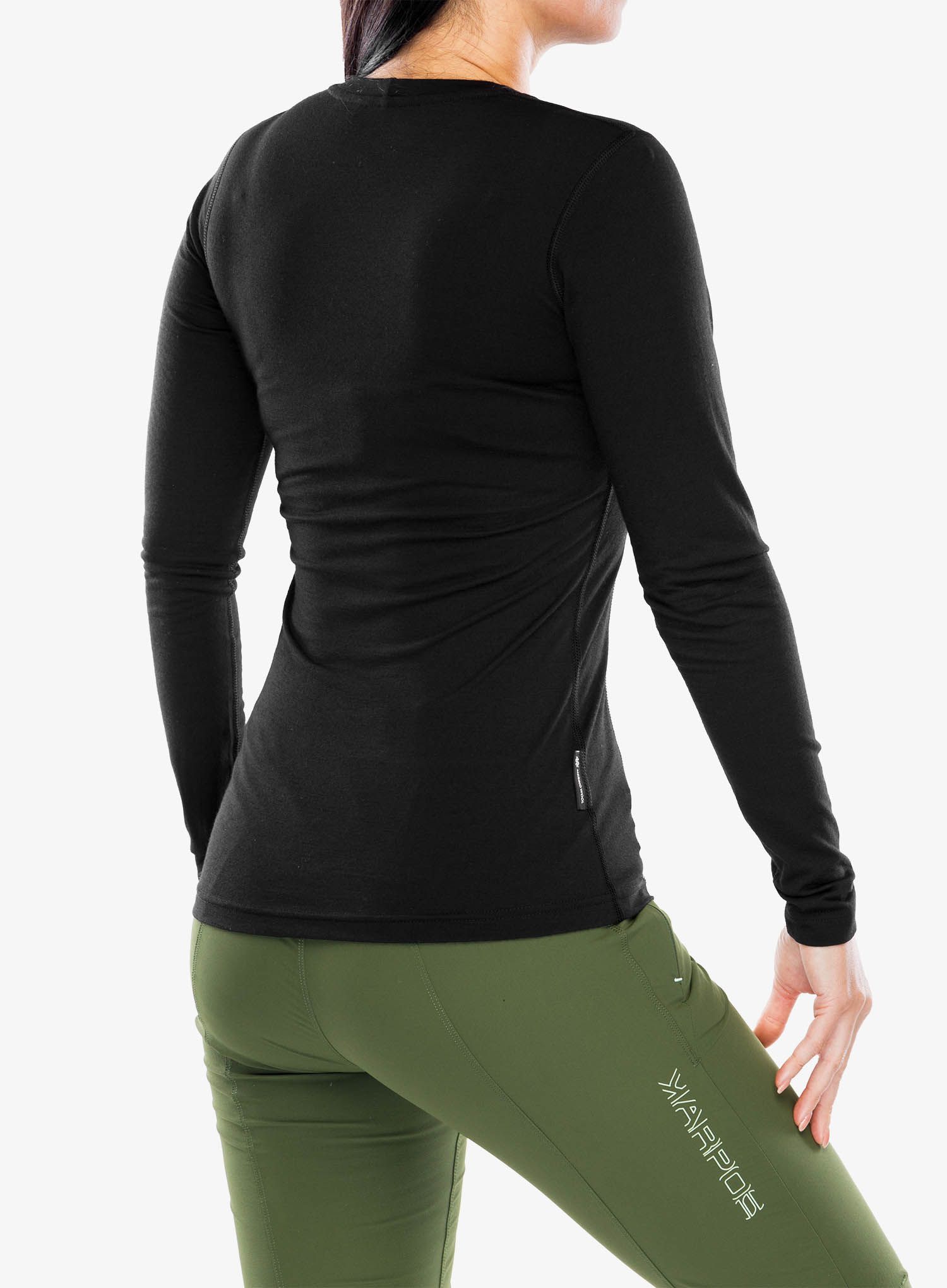Ženska termo flis jopa Sensor Merino Active Tee L/S - black