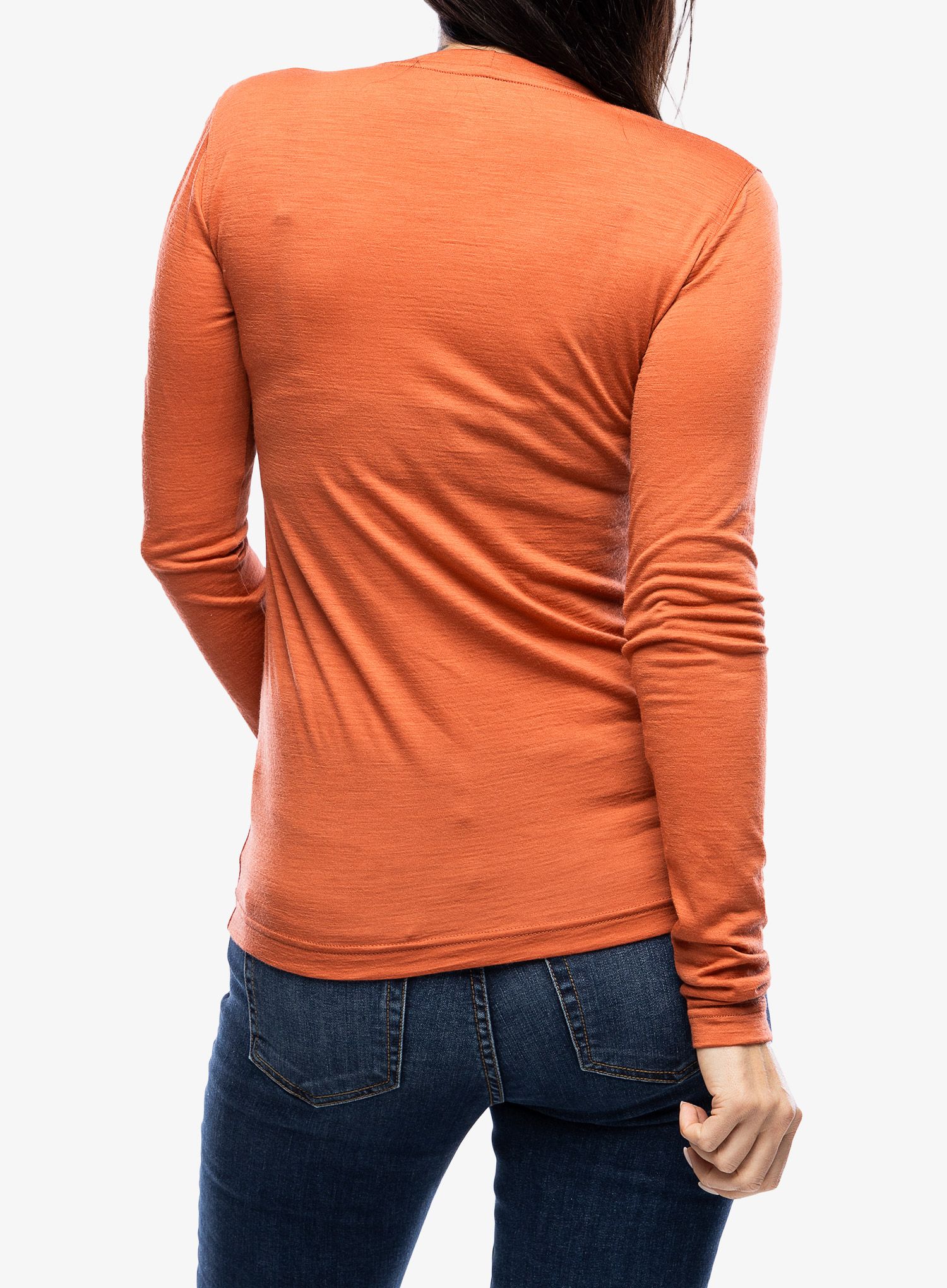 Ženska termo flis jopa Sensor Merino Active Triglav Tee LS - terracotta
