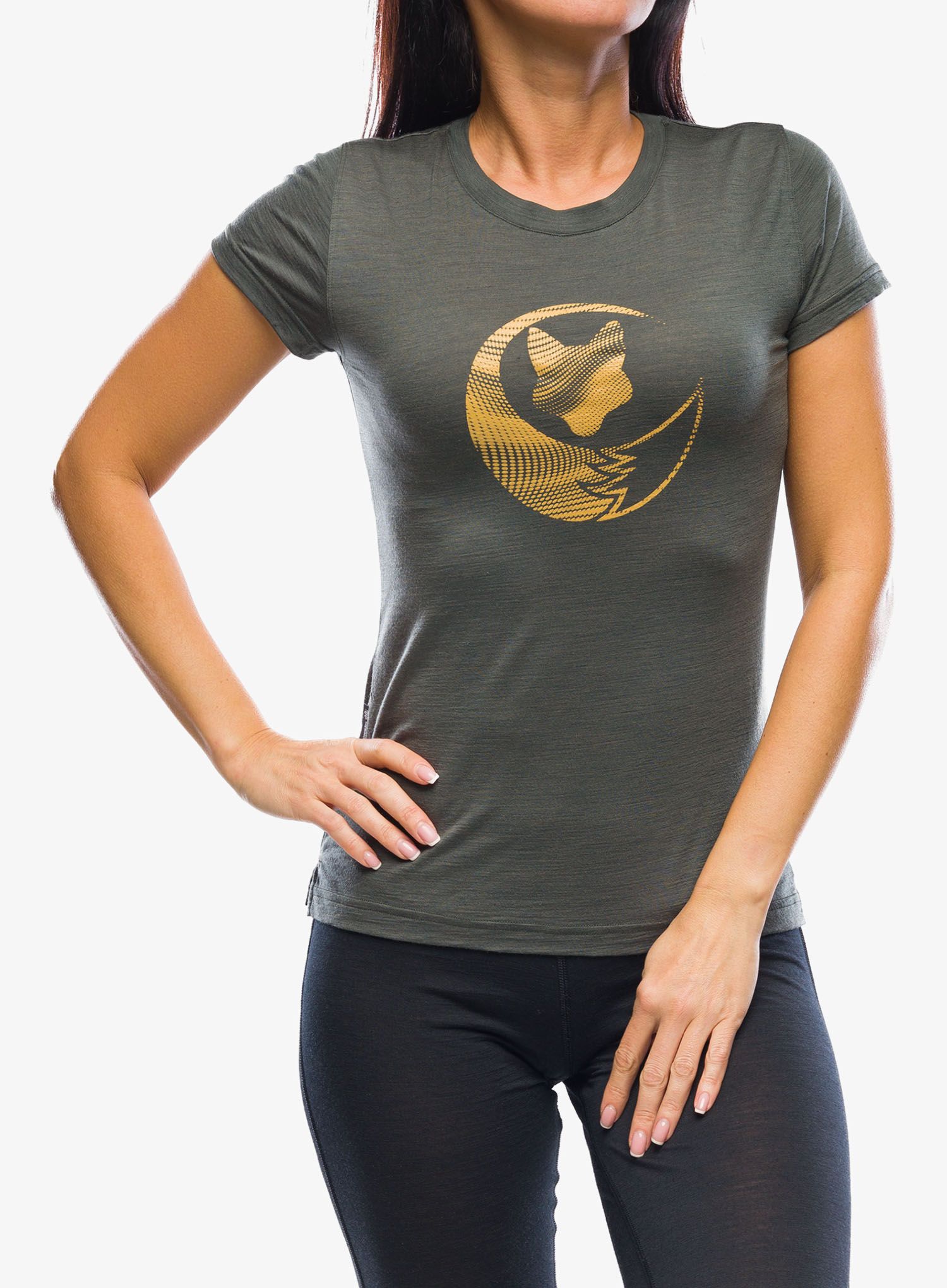 Ženska merino majica Sensor Merino Air PT Fox Tee SS - olive green