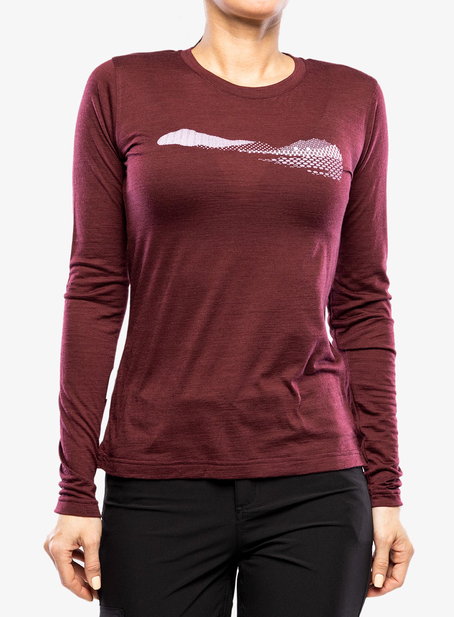 Jopica Sensor Merino Air PT Tee LS Hills - port red