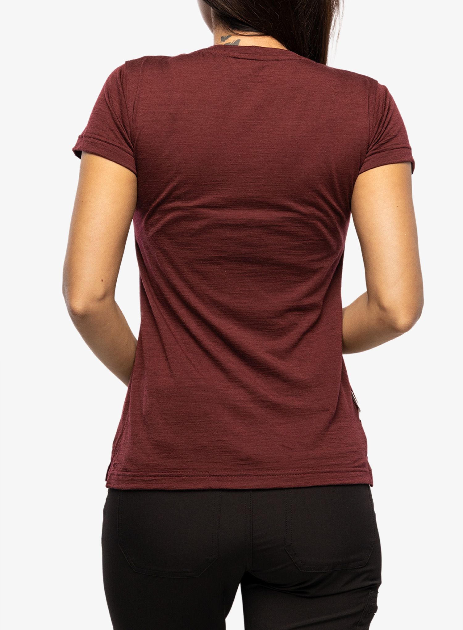 Majica s potiskom ženska Sensor Merino Air PT Tee SS Hills - port red