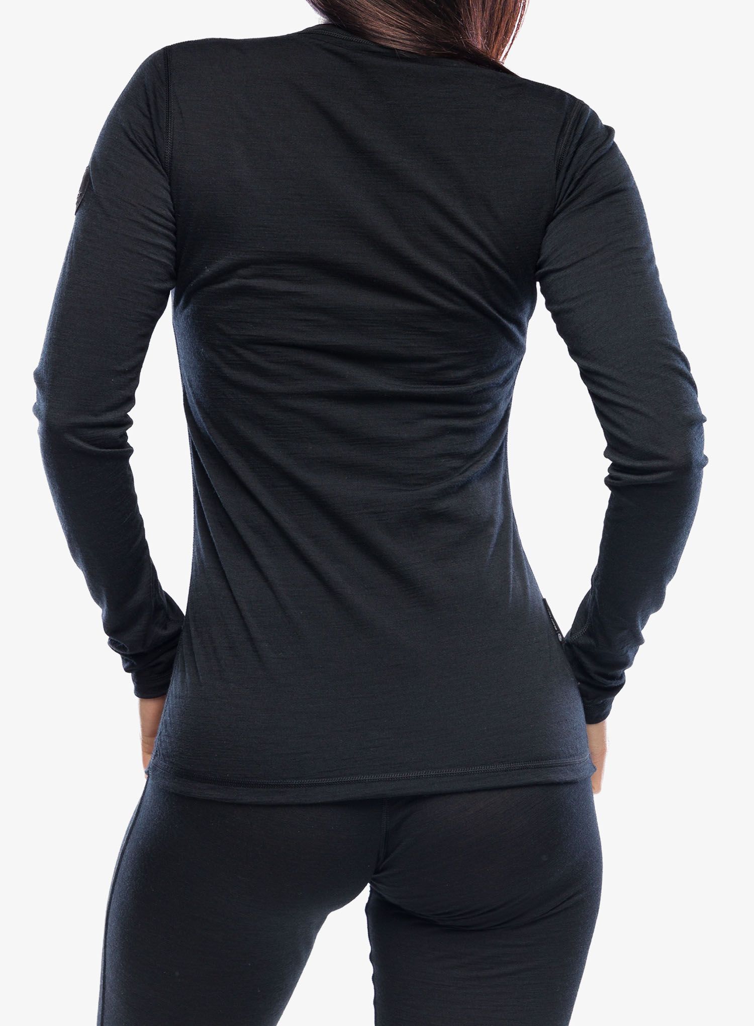 Ženska termo flis jopa Sensor Merino Air Tee LS - black/black
