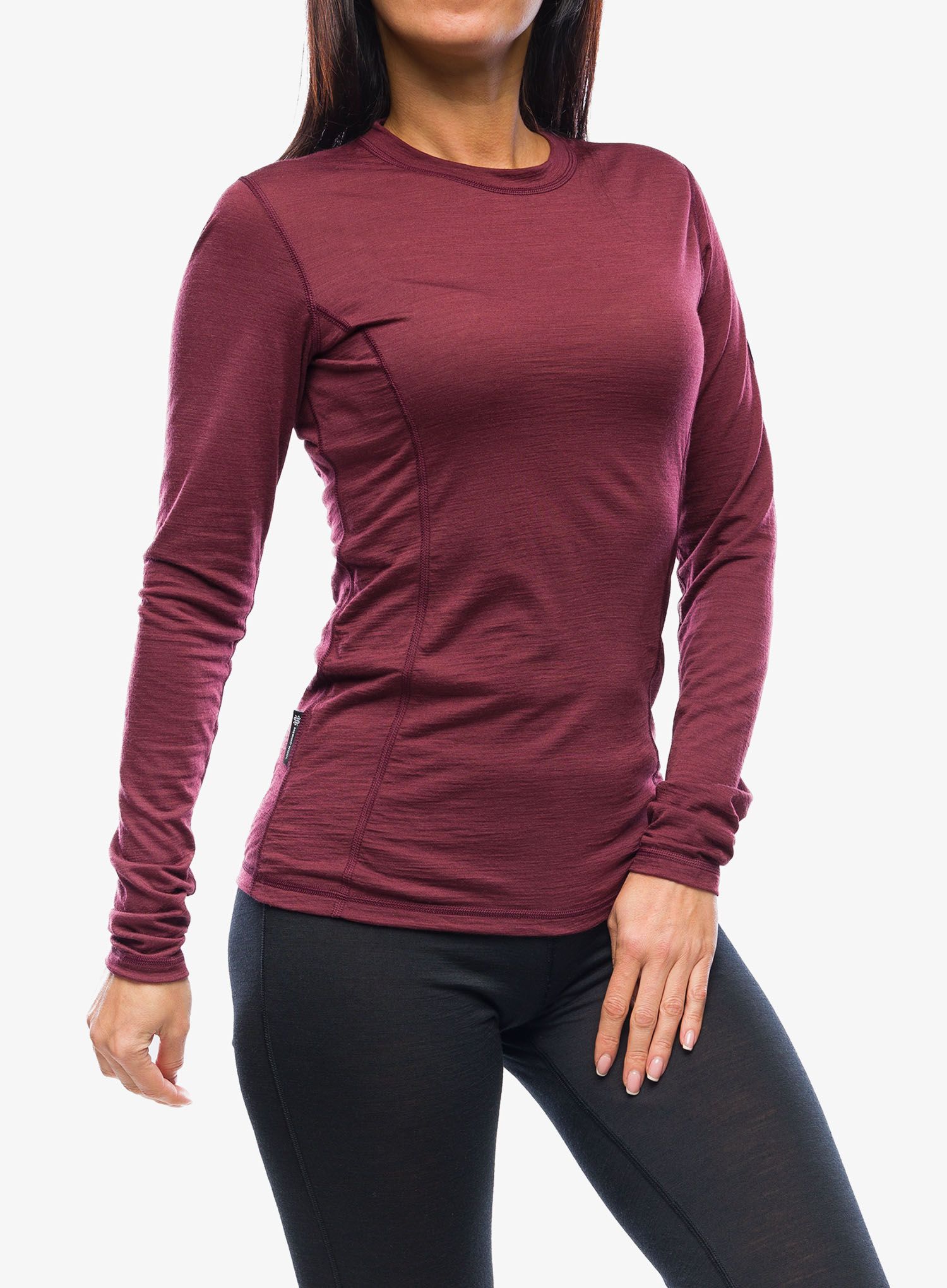 Ženska termo flis jopa Sensor Merino Air Tee LS - port red