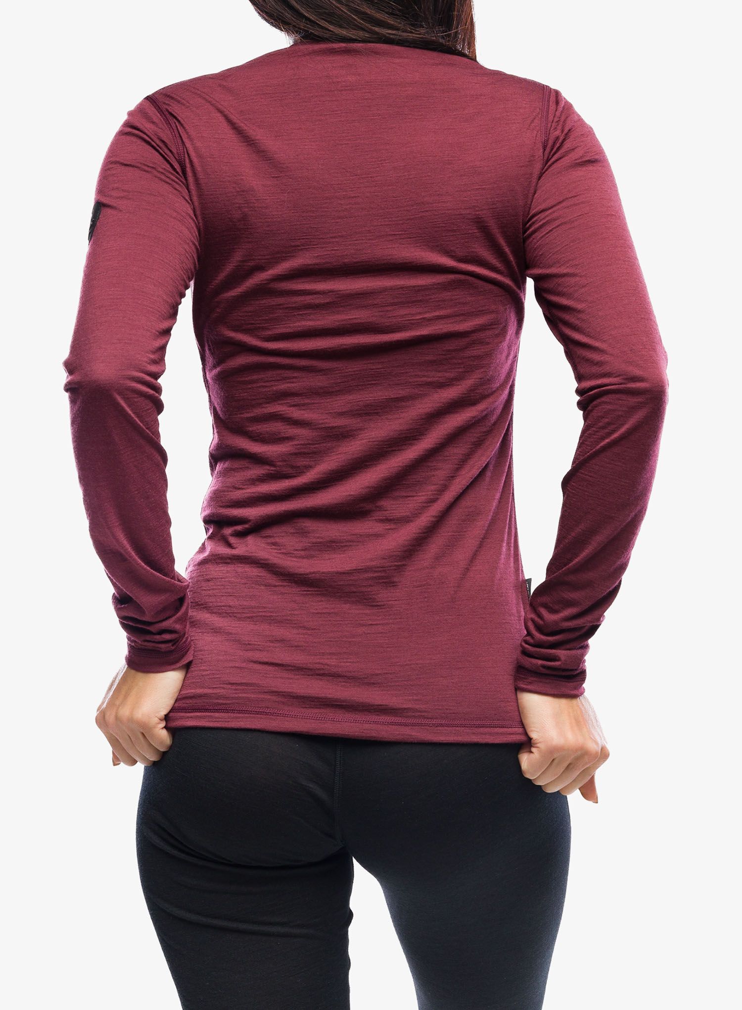 Ženska termo flis jopa Sensor Merino Air Tee LS - port red