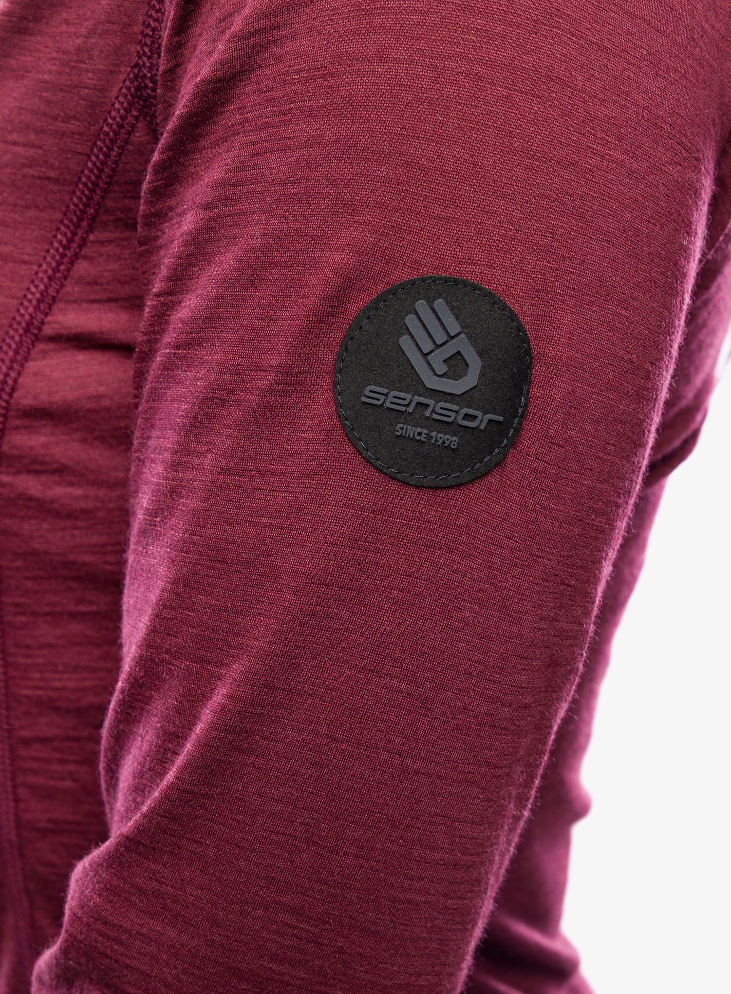 Ženska termo flis jopa Sensor Merino Air Tee LS - port red