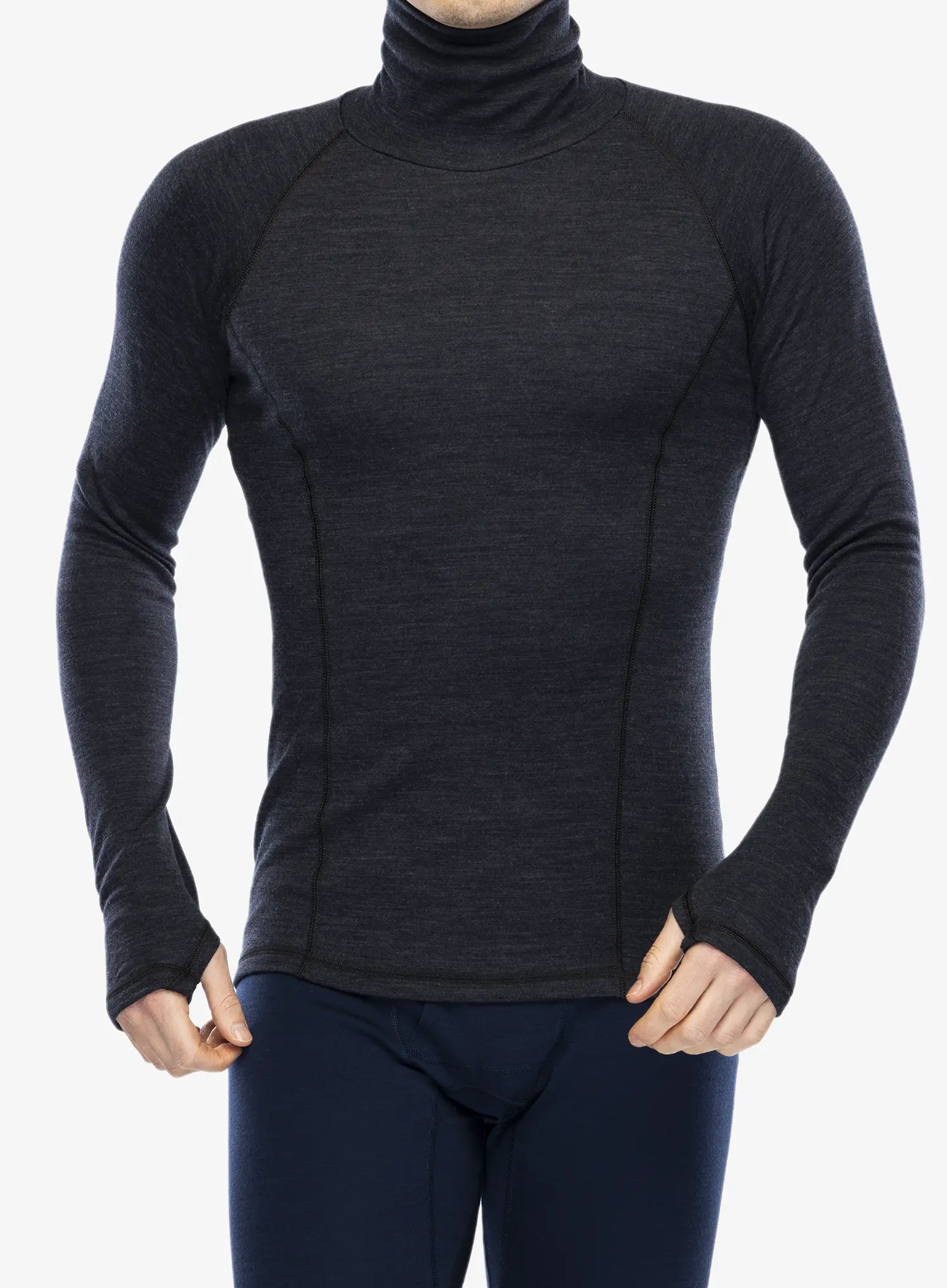Termo flis jopa Sensor Merino Bold Tee LS Roll Neck - anthracite gray