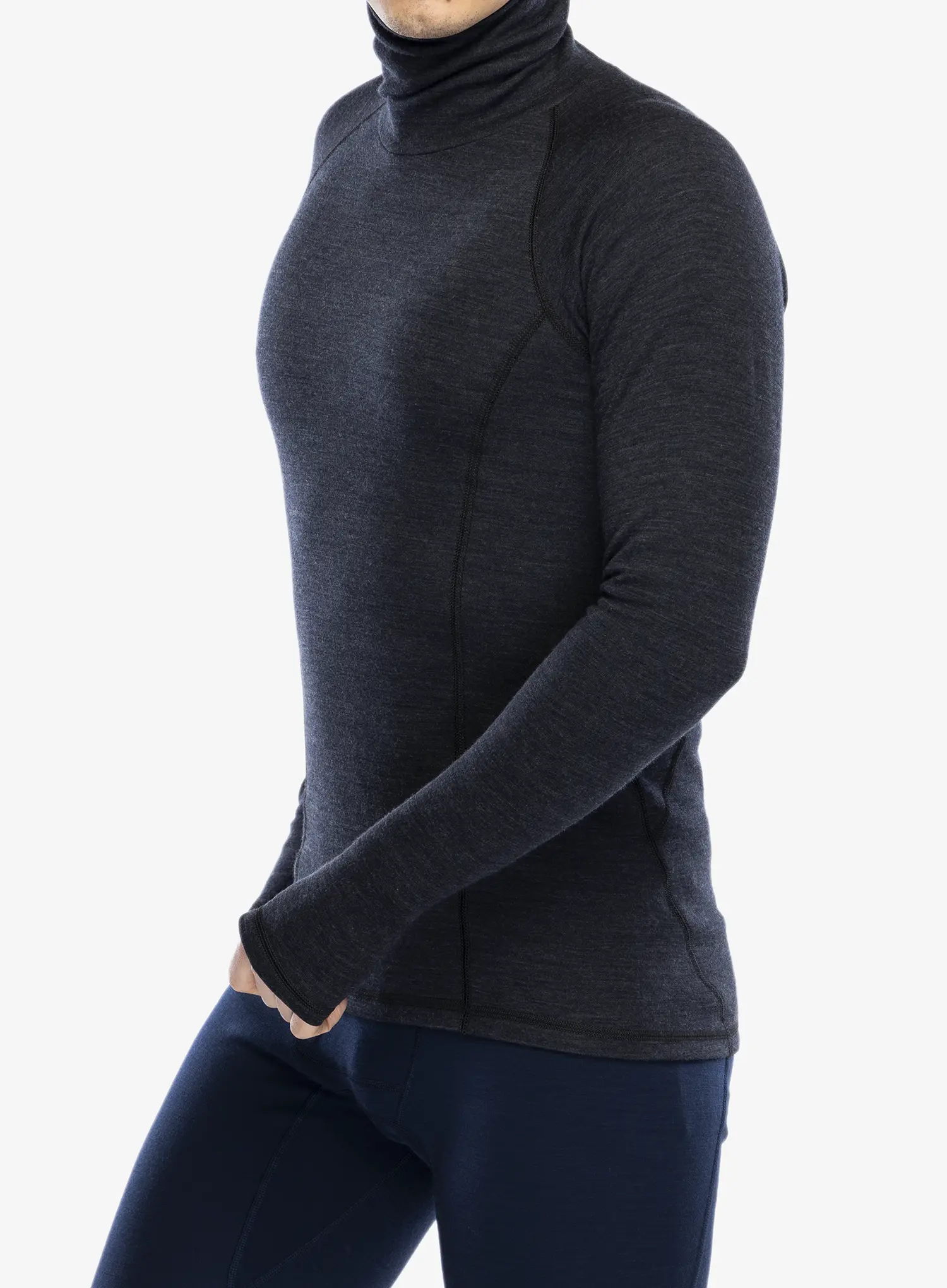 Termo flis jopa Sensor Merino Bold Tee LS Roll Neck - anthracite gray