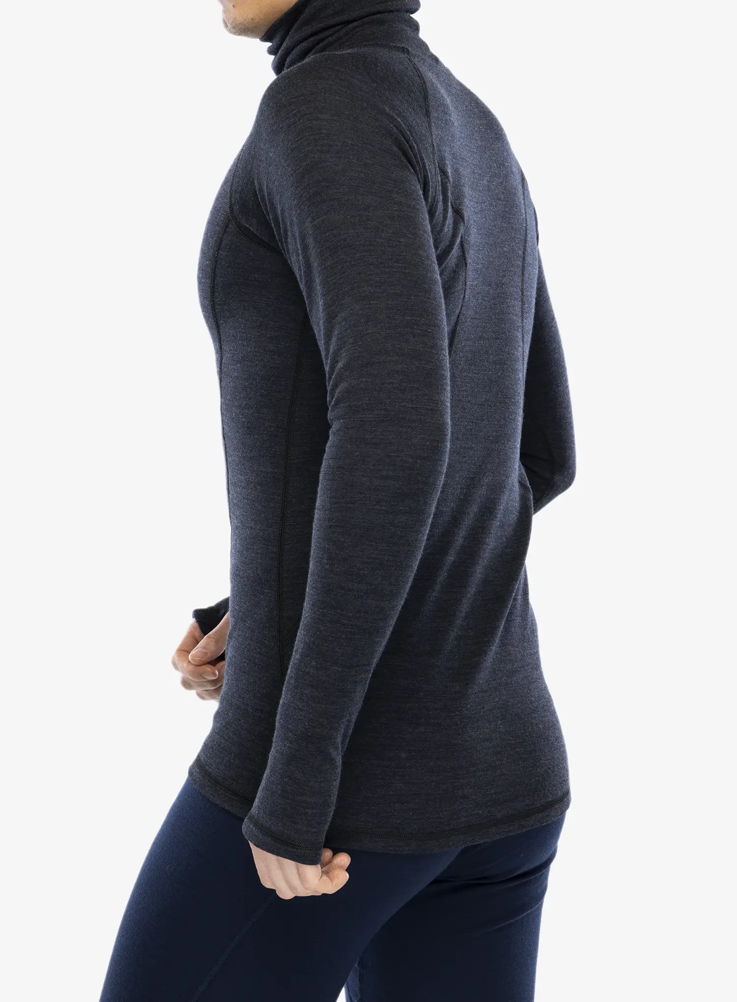 Termo flis jopa Sensor Merino Bold Tee LS Roll Neck - anthracite gray
