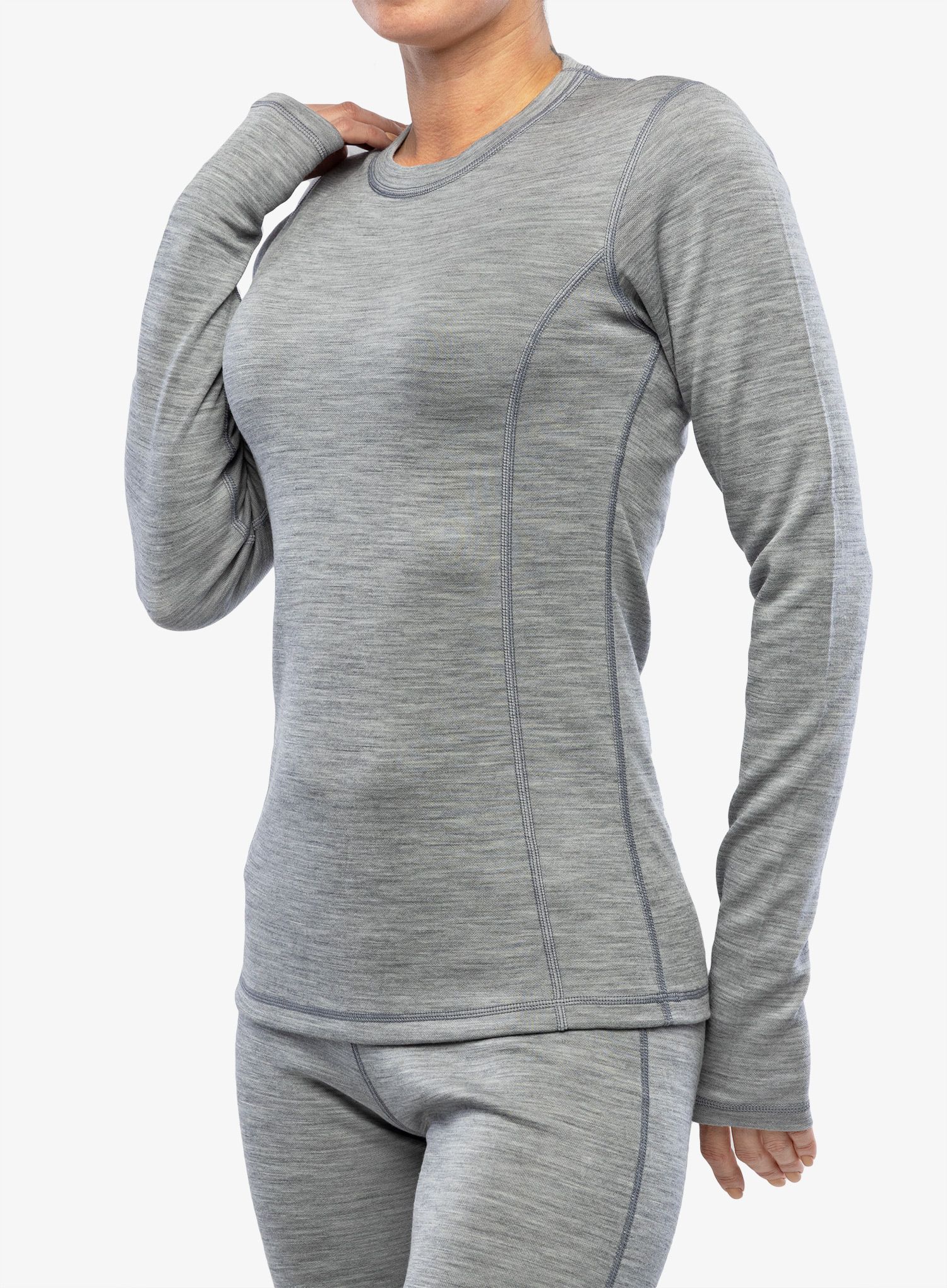 Ženska termo flis jopa Sensor Merino Bold Tee L/S - cool grey