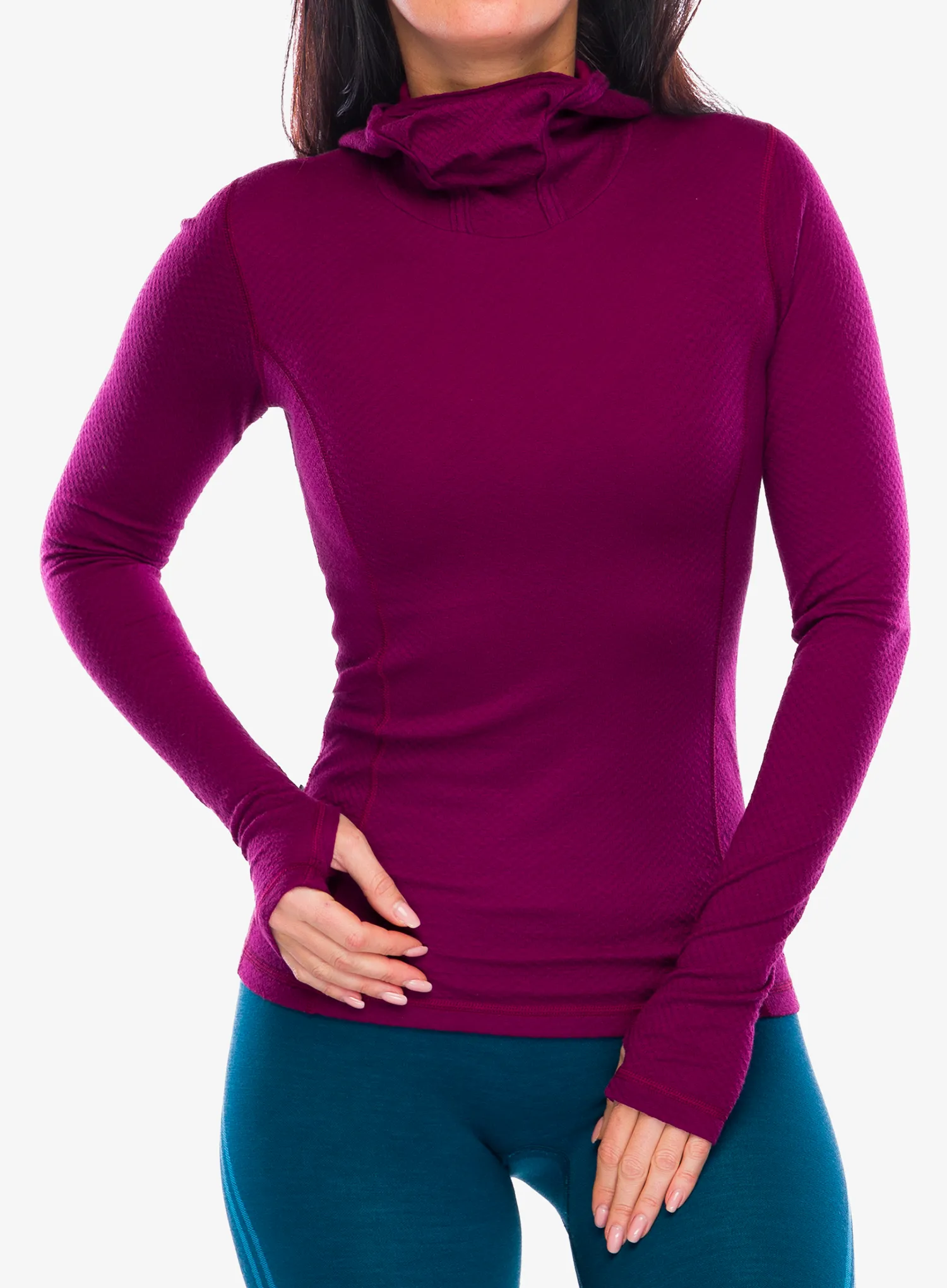 Termo flis jopa Sensor Merino DF Tee L/S Hooded - lilla