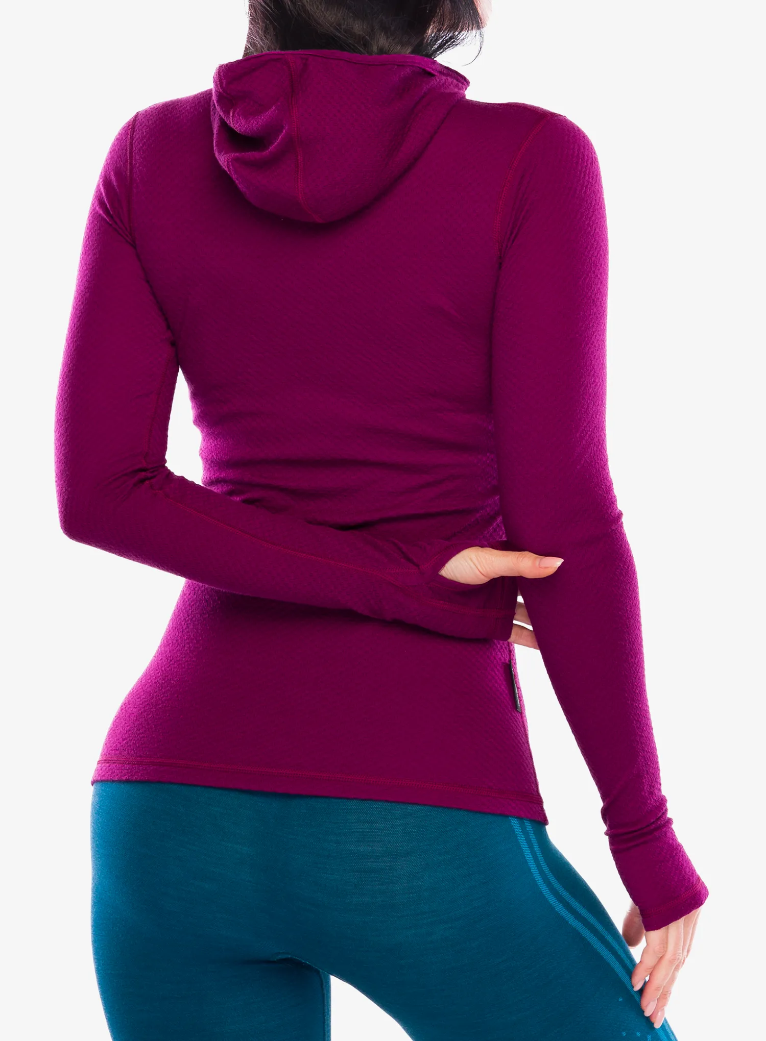 Termo flis jopa Sensor Merino DF Tee L/S Hooded - lilla