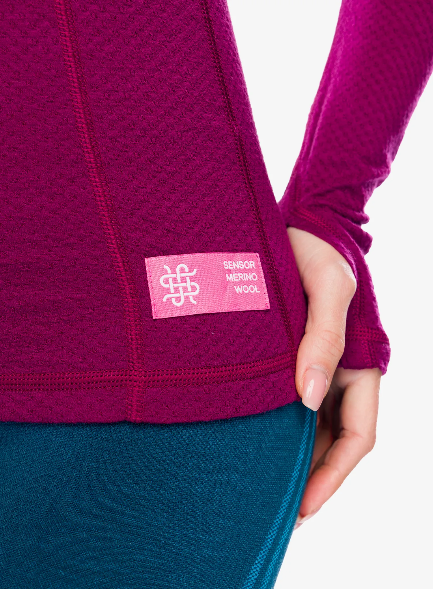 Termo flis jopa Sensor Merino DF Tee L/S Hooded - lilla
