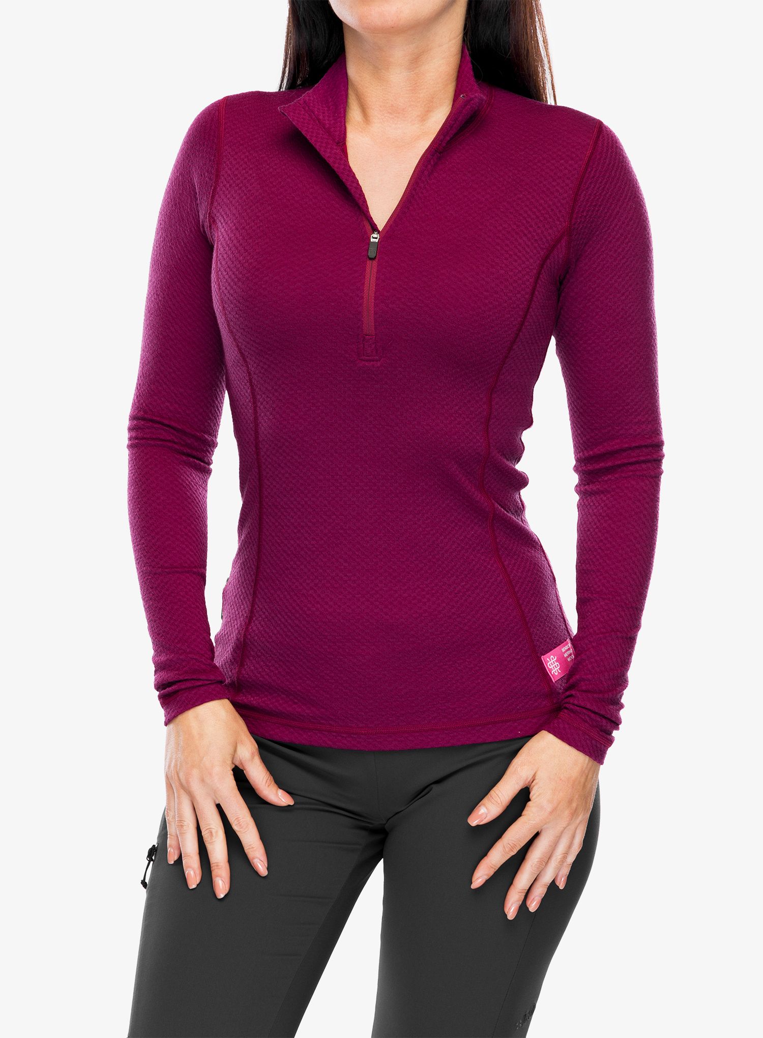 Termo flis jopa Sensor Merino DF Tee L/S Zip - lilla