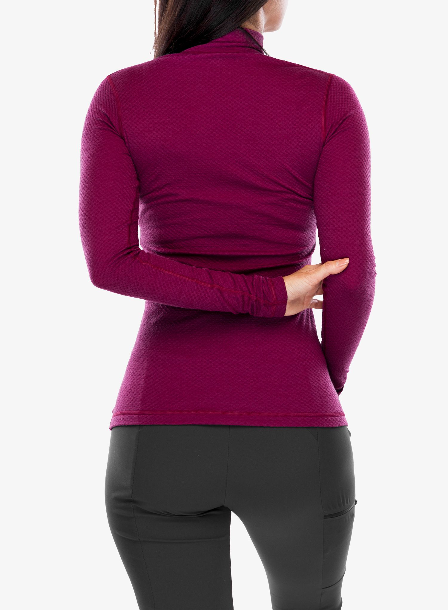 Termo flis jopa Sensor Merino DF Tee L/S Zip - lilla