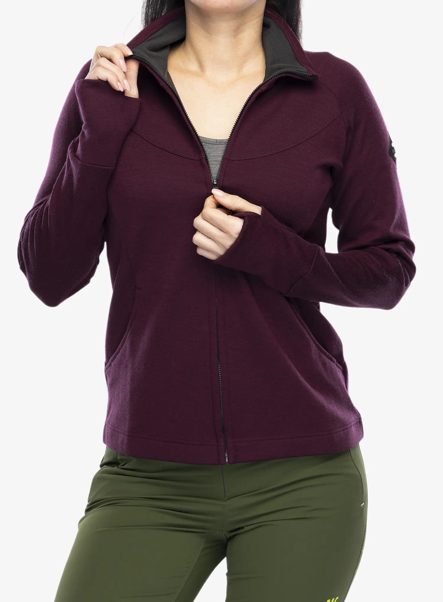 Jopica Sensor Merino Upper Fleece Full Zip - port red