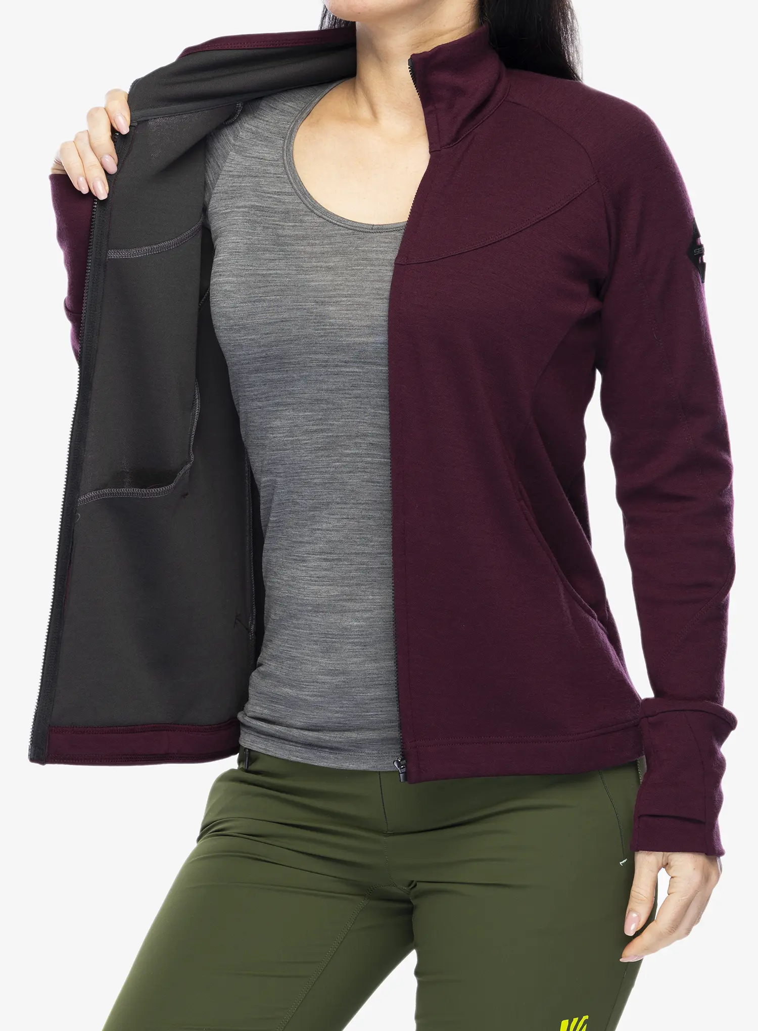 Jopica Sensor Merino Upper Fleece Full Zip - port red