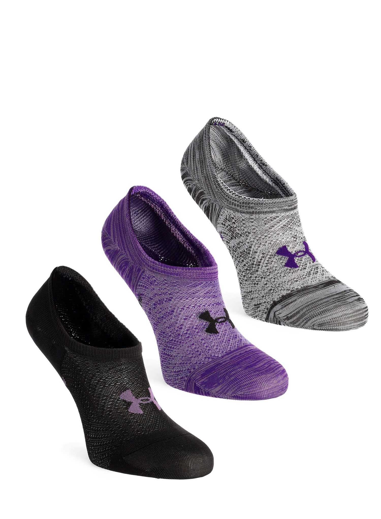 Ženske nogavice Under Armour UA Breathe Lite Ultra 3-Pack Low Liner Socks - retro purple/black/black