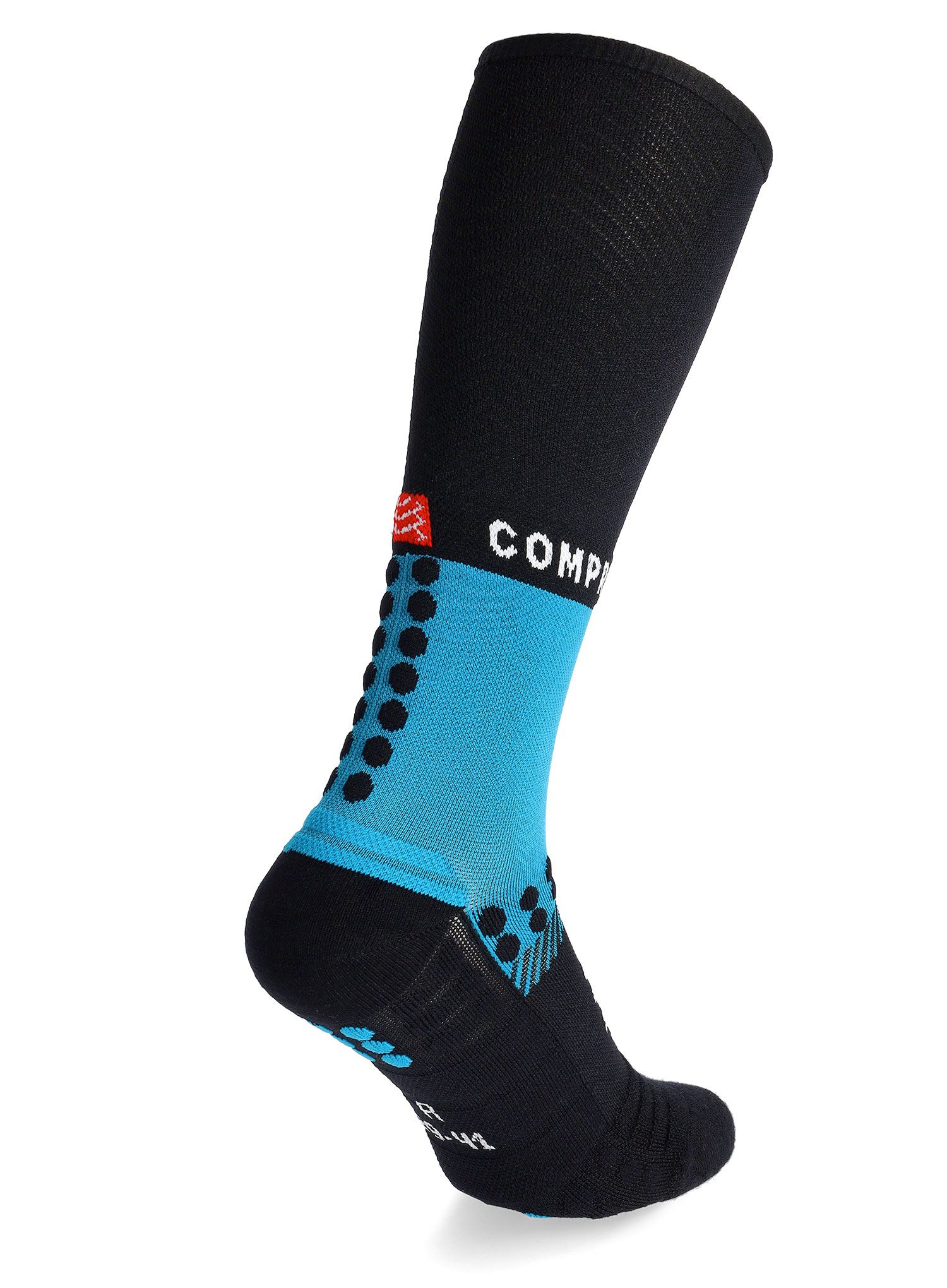 Tekaške nogavice Compressport Full Socks Winter Run - mosaic blue/black