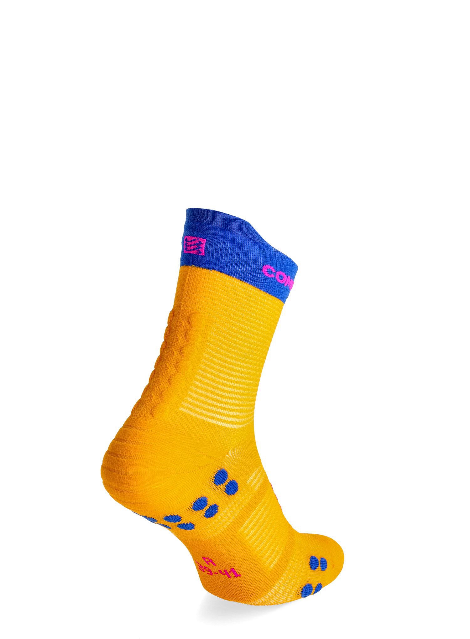 Tekaške nogavice Compressport Pro Racing Socks v4.0 Run High - saffron/dazz blue
