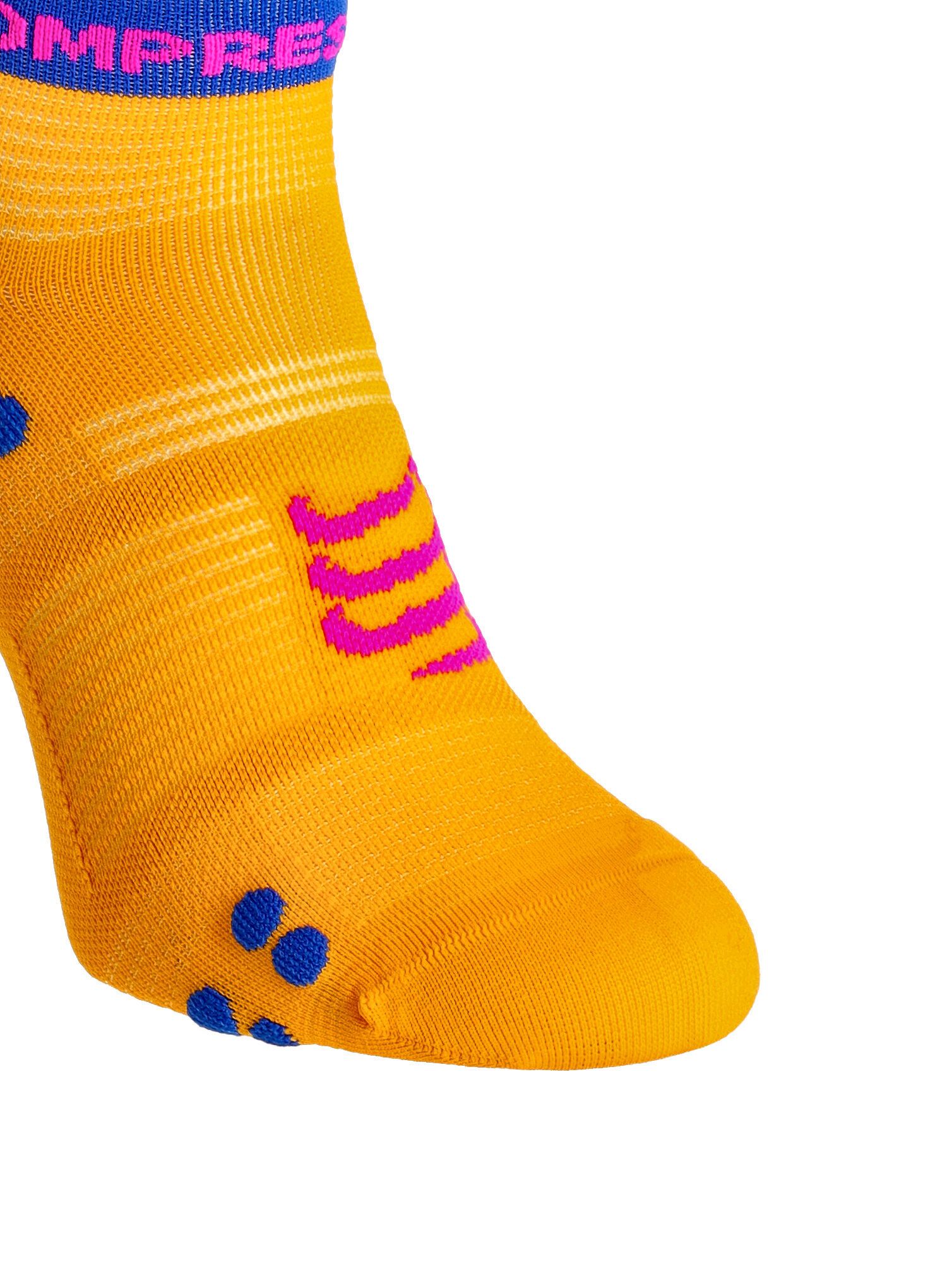 Tekaške nogavice Compressport Pro Racing Socks v4.0 Run Low - saffron/dazz blue