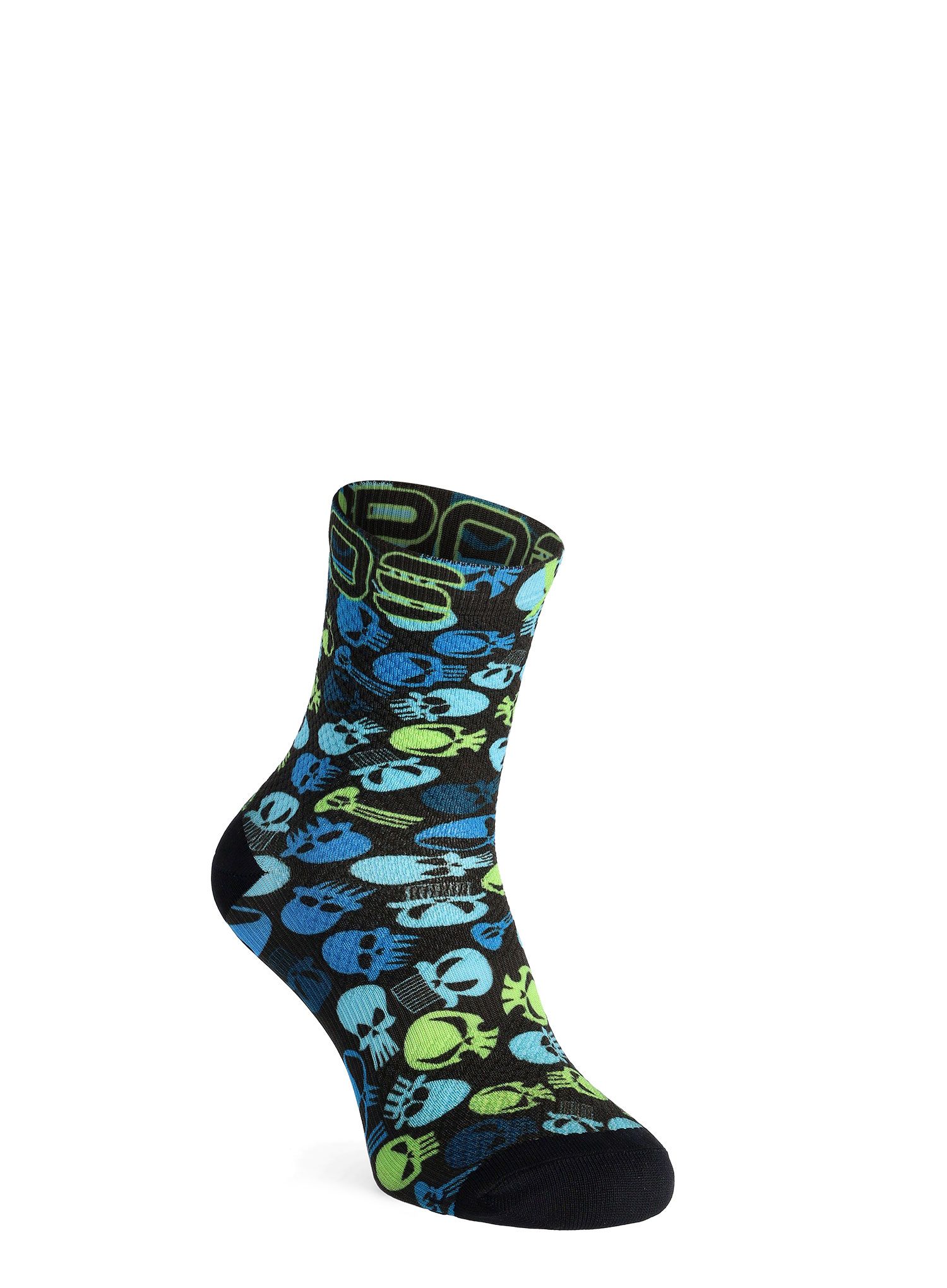 Moške nogavice Karpos Green Fire Socks - black/atoll/green fluo