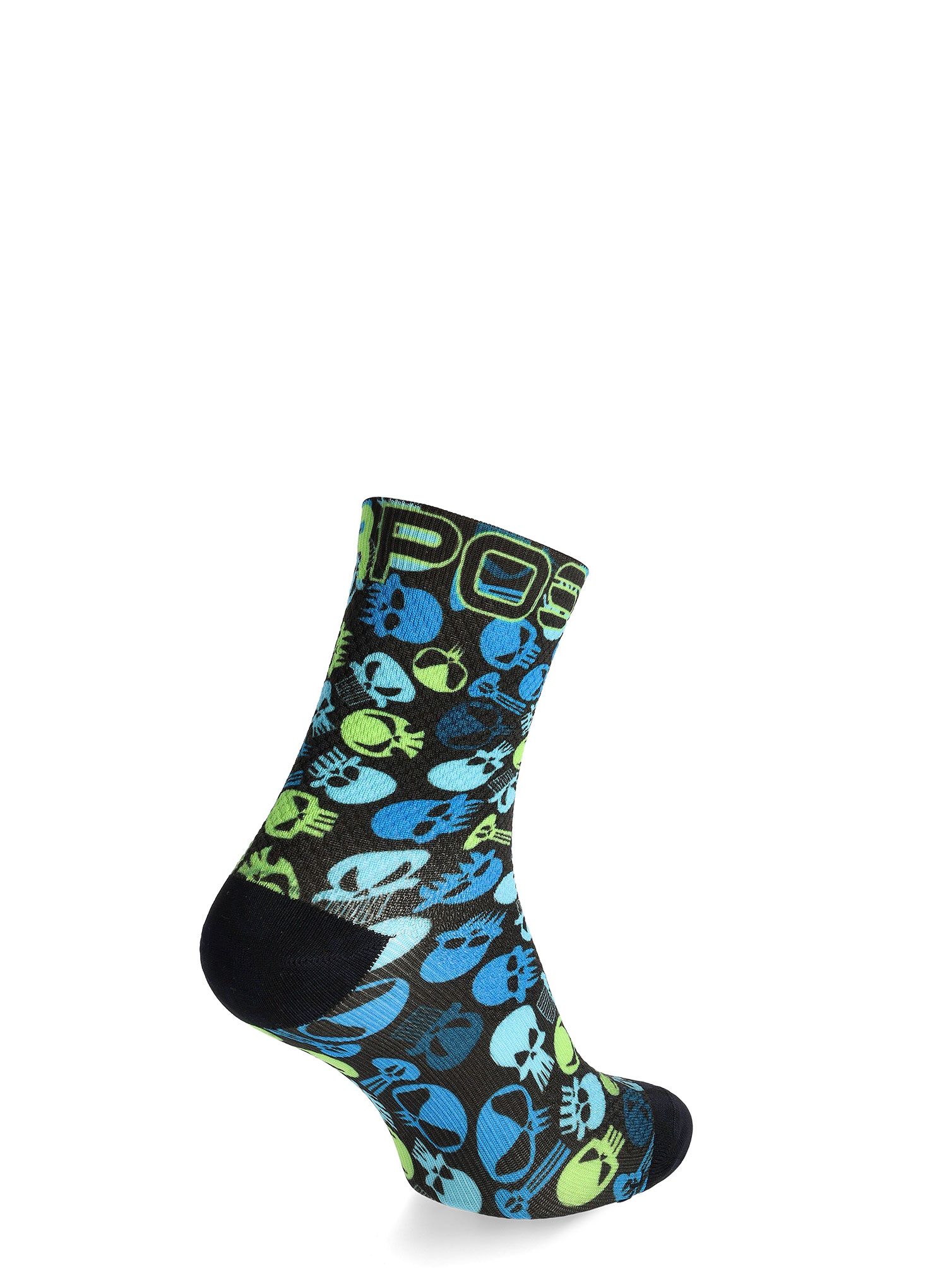 Moške nogavice Karpos Green Fire Socks - black/atoll/green fluo