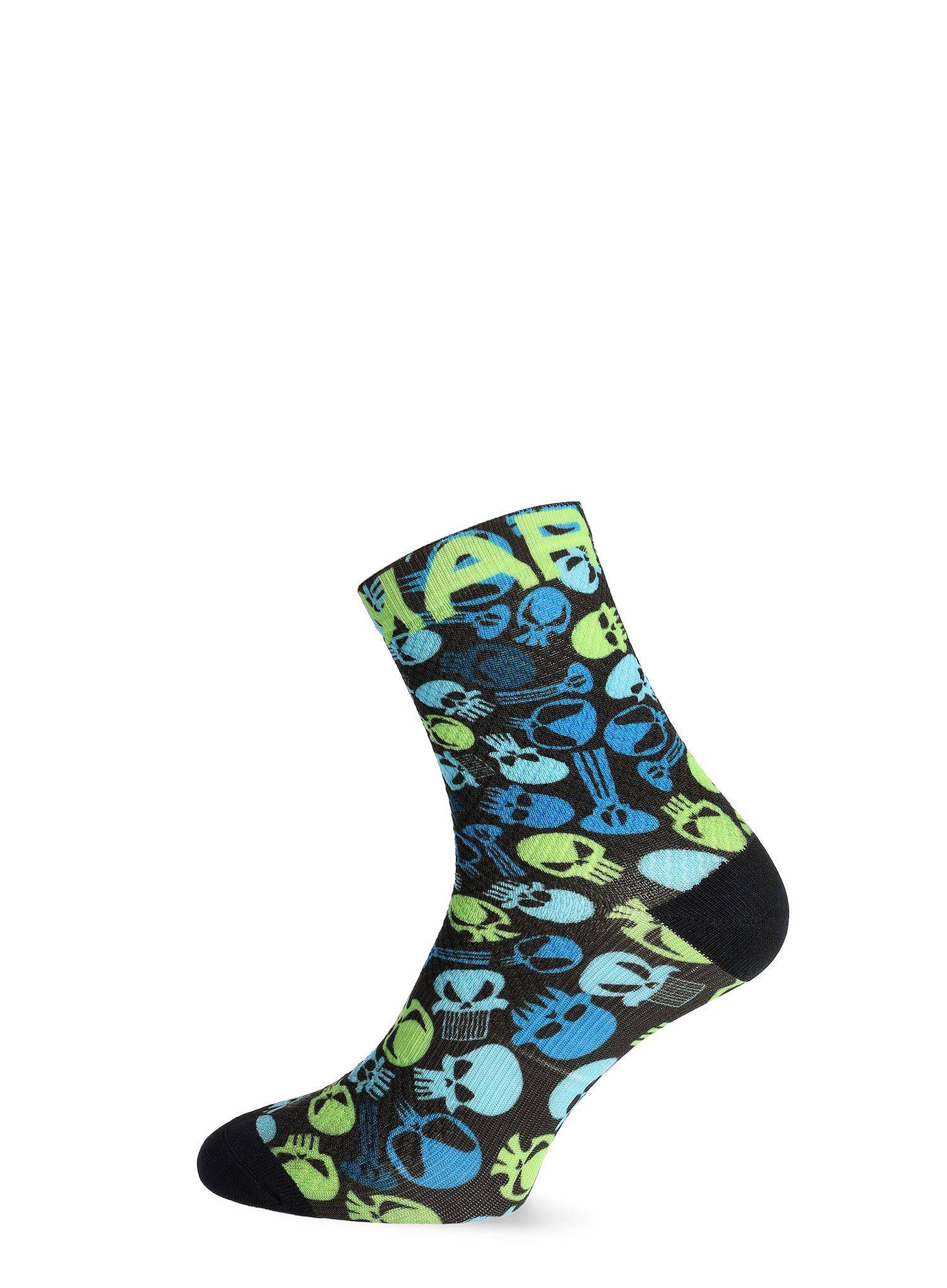 Moške nogavice Karpos Green Fire Socks - black/atoll/green fluo