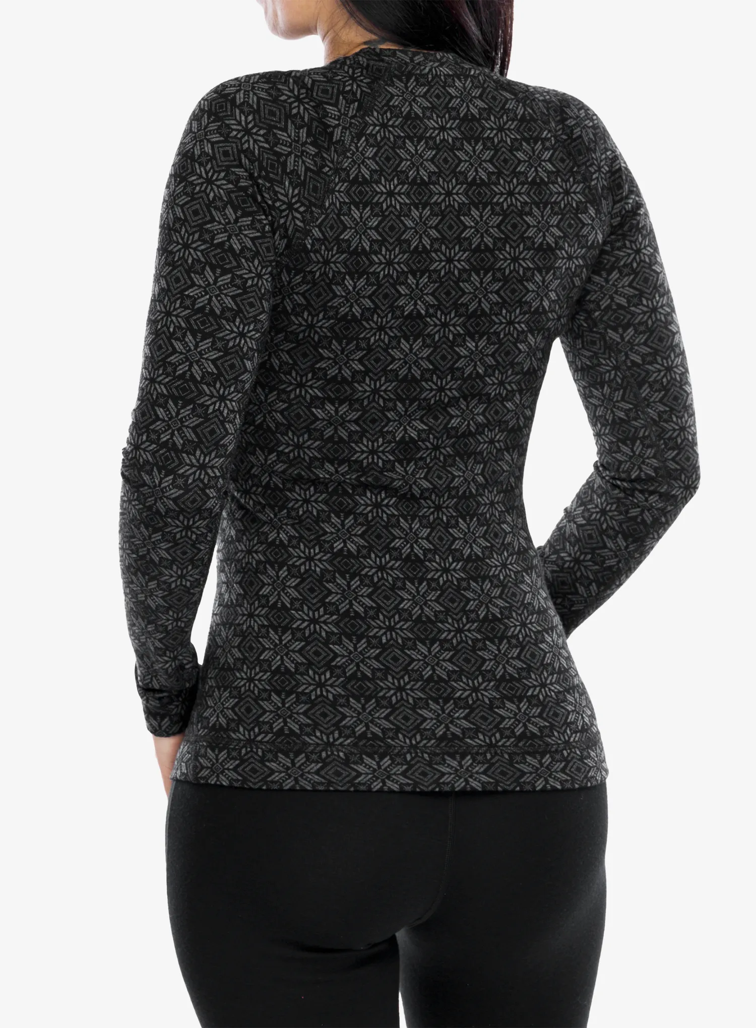 Ženska termo flis jopa SmartWool Merino 250 Baselayer Crew - black digi snow