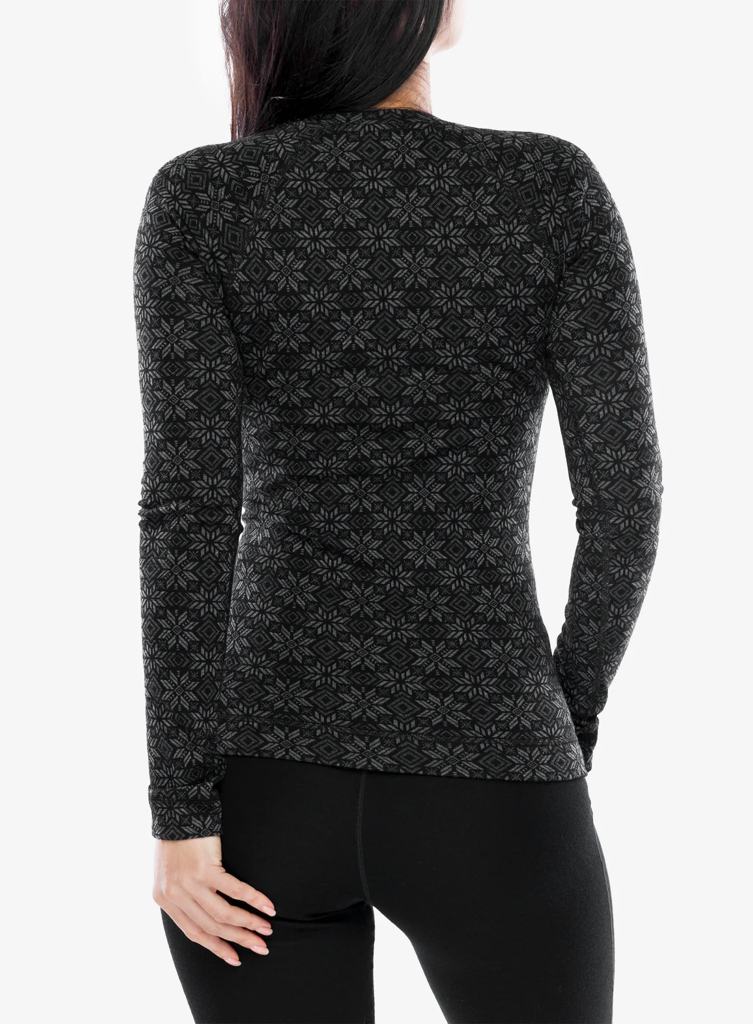 Ženska termo flis jopa SmartWool Merino 250 Baselayer Crew - black digi snow