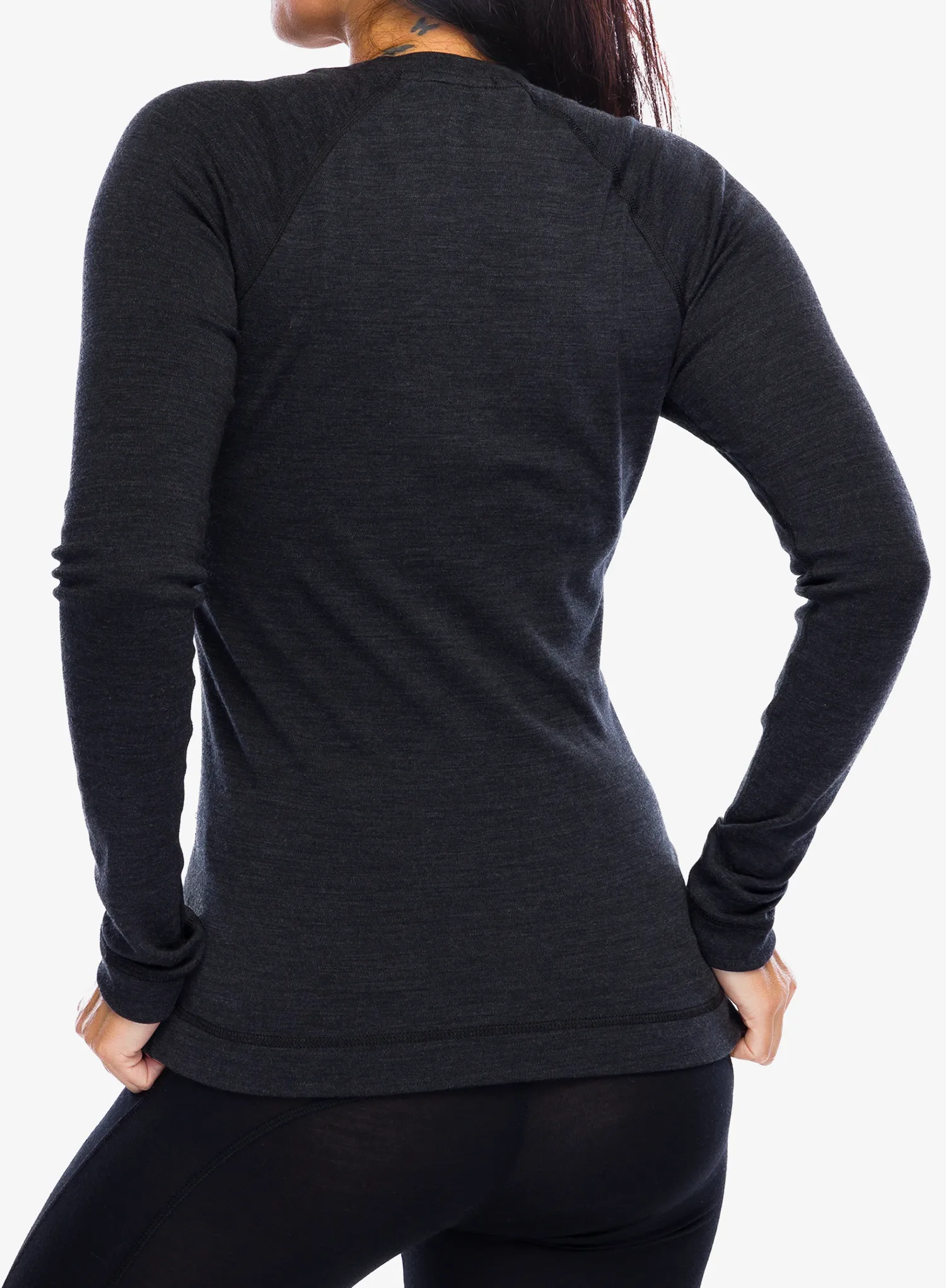 Ženska termo flis jopa SmartWool Merino 250 Baselayer Crew - charcoal heather