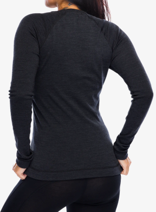 Ženska termo flis jopa SmartWool Merino 250 Baselayer Crew - charcoal heather