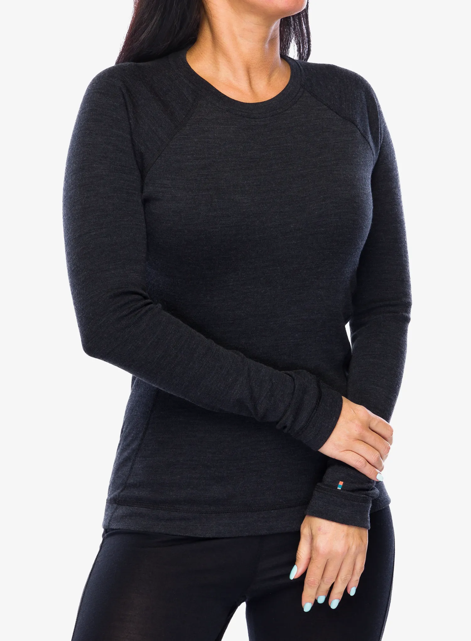 Ženska termo flis jopa SmartWool Merino 250 Baselayer Crew - charcoal heather