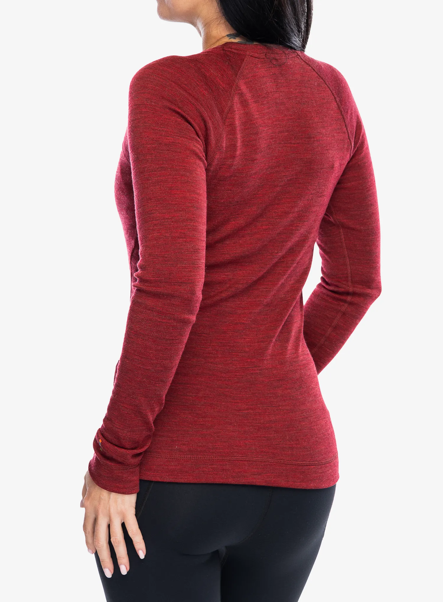 Ženska termo flis jopa SmartWool Merino 250 Baselayer Crew - currant heather