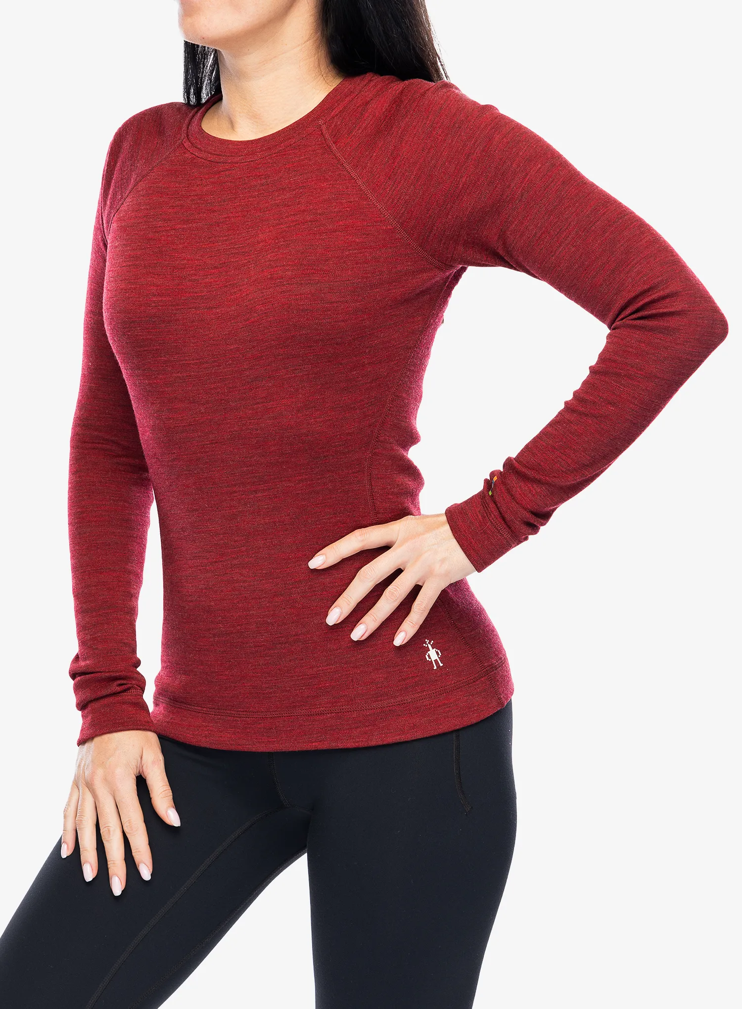 Ženska termo flis jopa SmartWool Merino 250 Baselayer Crew - currant heather