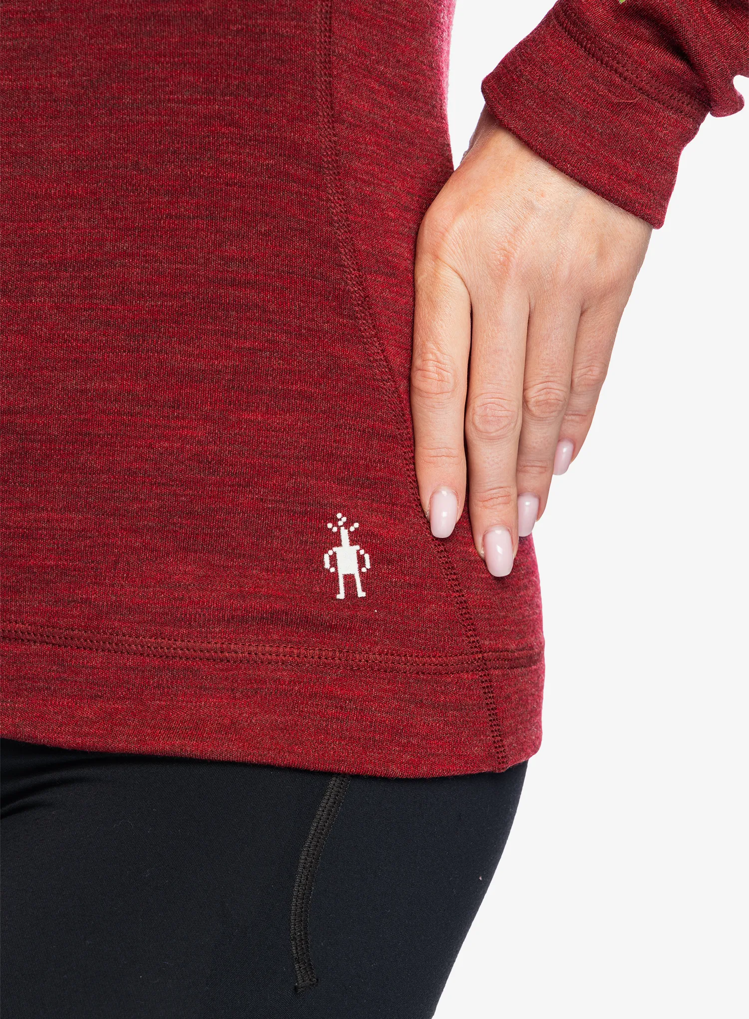 Ženska termo flis jopa SmartWool Merino 250 Baselayer Crew - currant heather