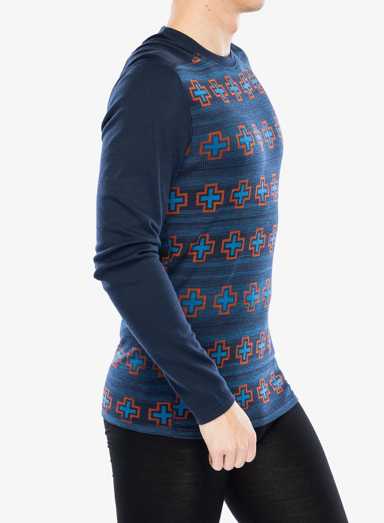 Termo flis jopa SmartWool Merino 250 Baselayer Crew - deep navy paths crossed