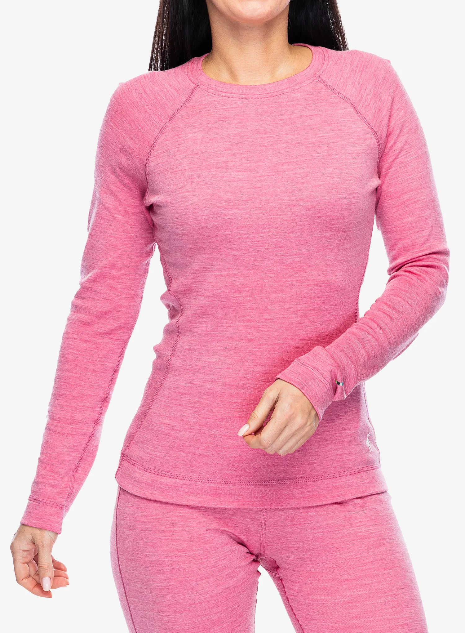 Ženska termo flis jopa SmartWool Merino 250 Baselayer Crew - garden pink heather