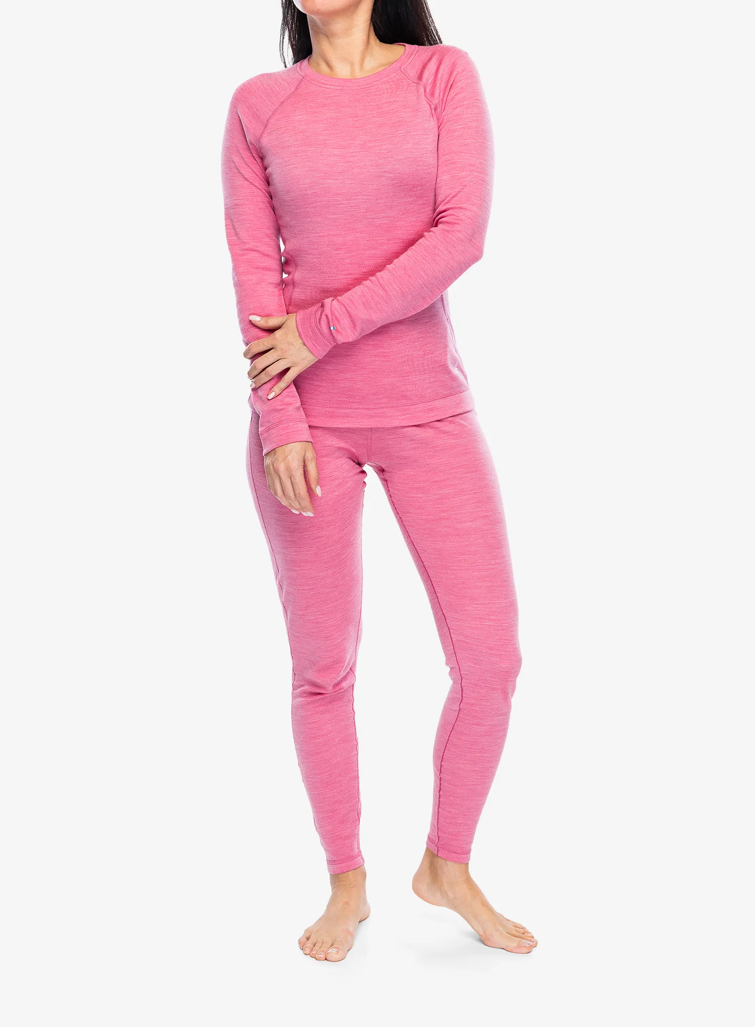 Ženska termo flis jopa SmartWool Merino 250 Baselayer Crew - garden pink heather
